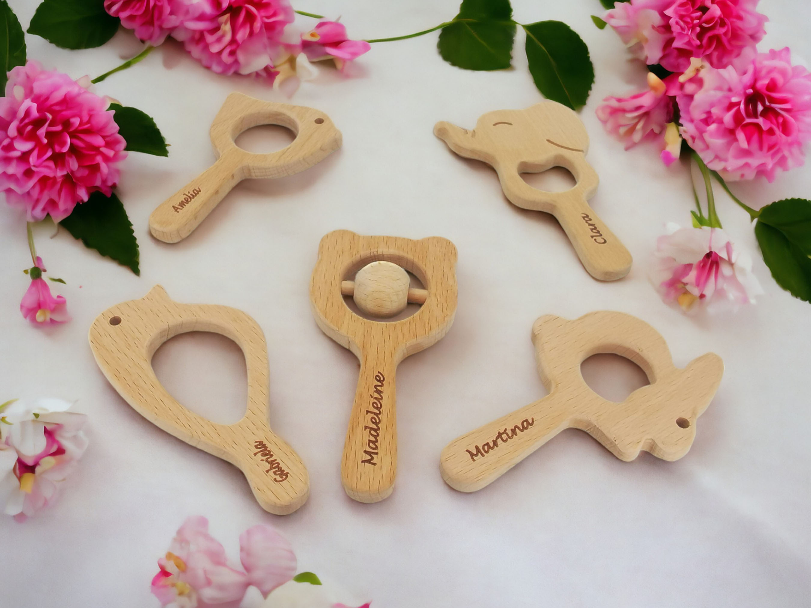 Personalized Baby Teether Rattle Set
