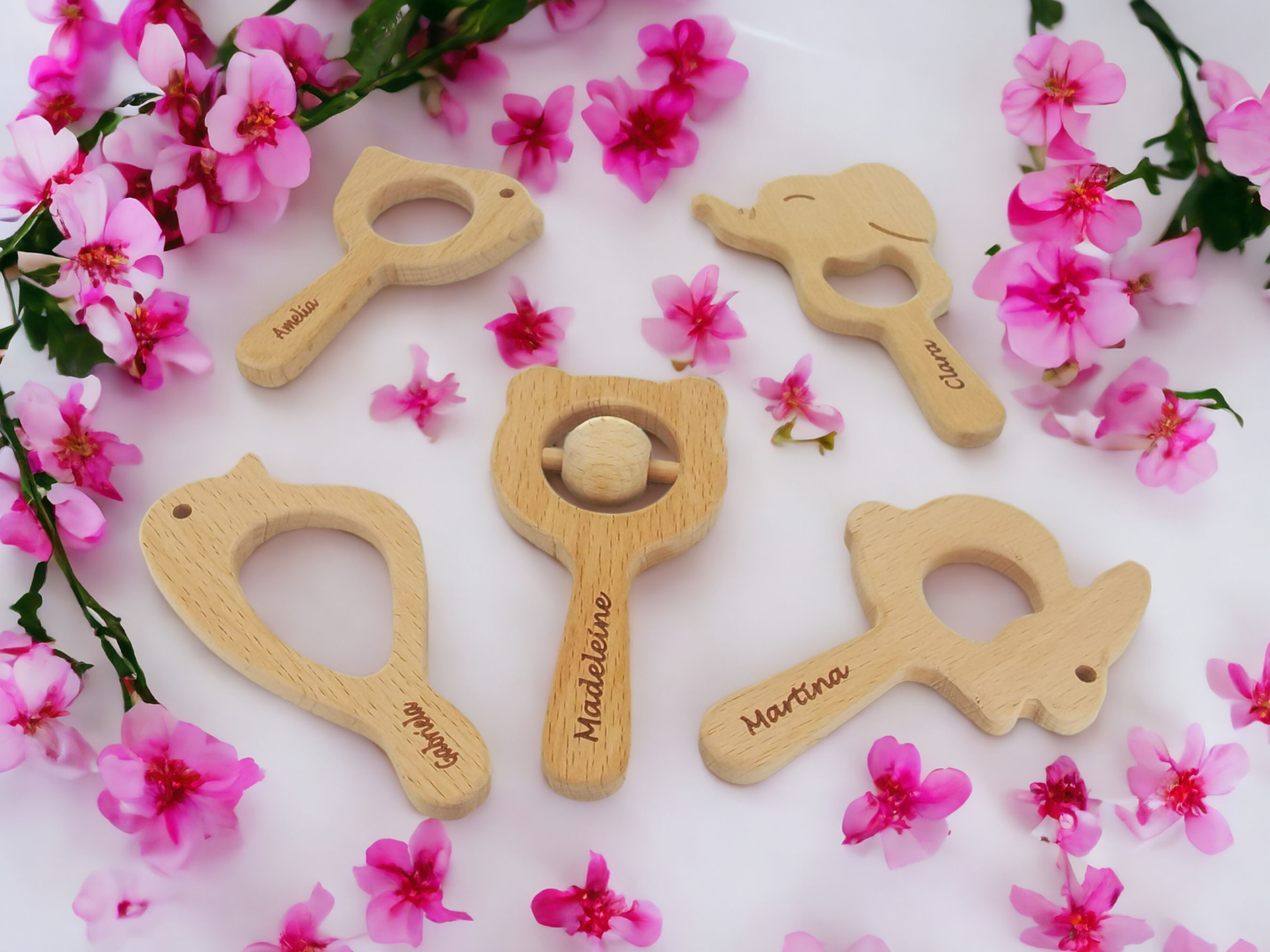 Personalized Baby Teether Rattle Set