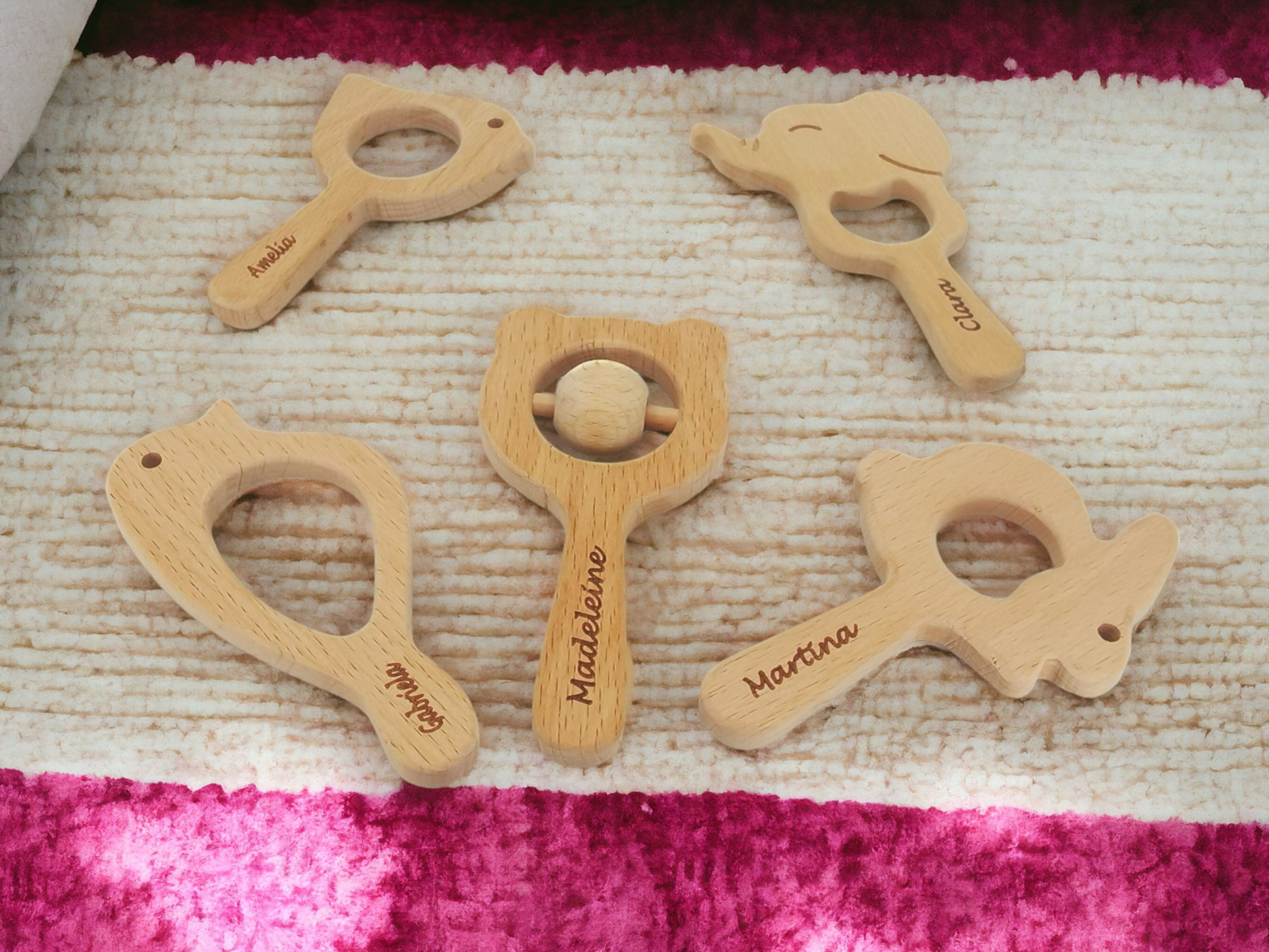 Personalized Baby Teether Rattle Set