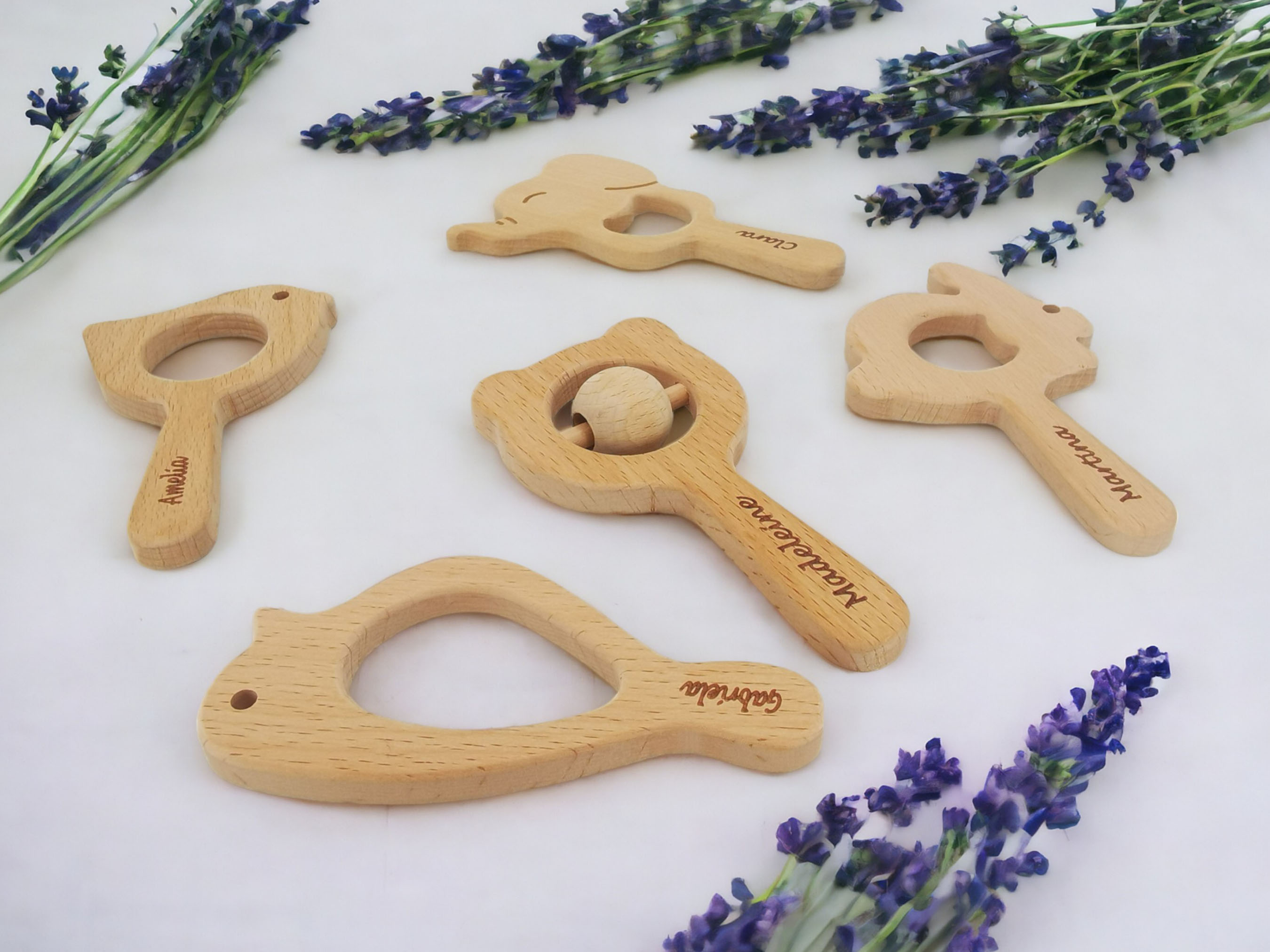 Personalized Baby Teether Rattle Set