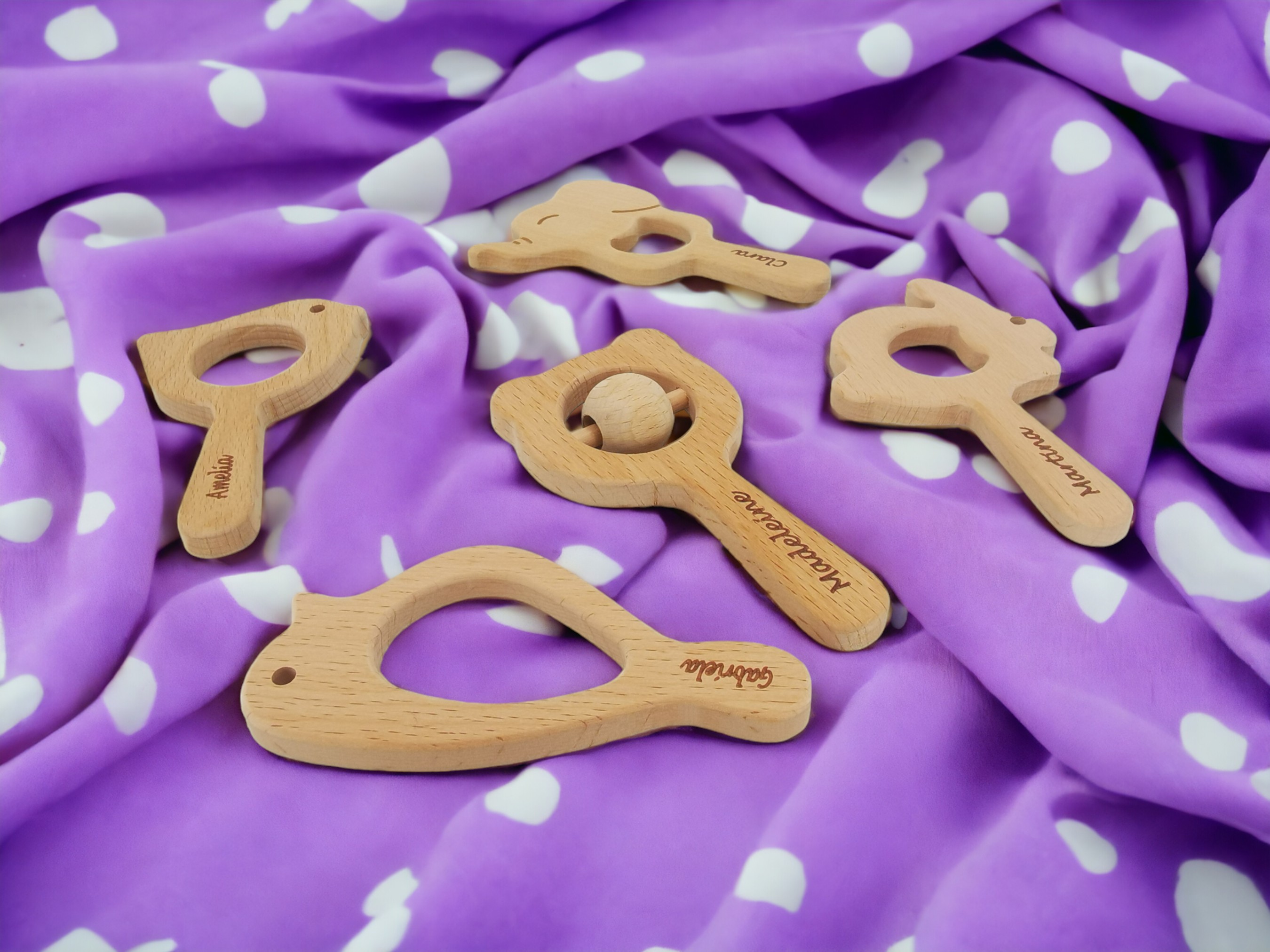 Personalized Baby Teether Rattle Set