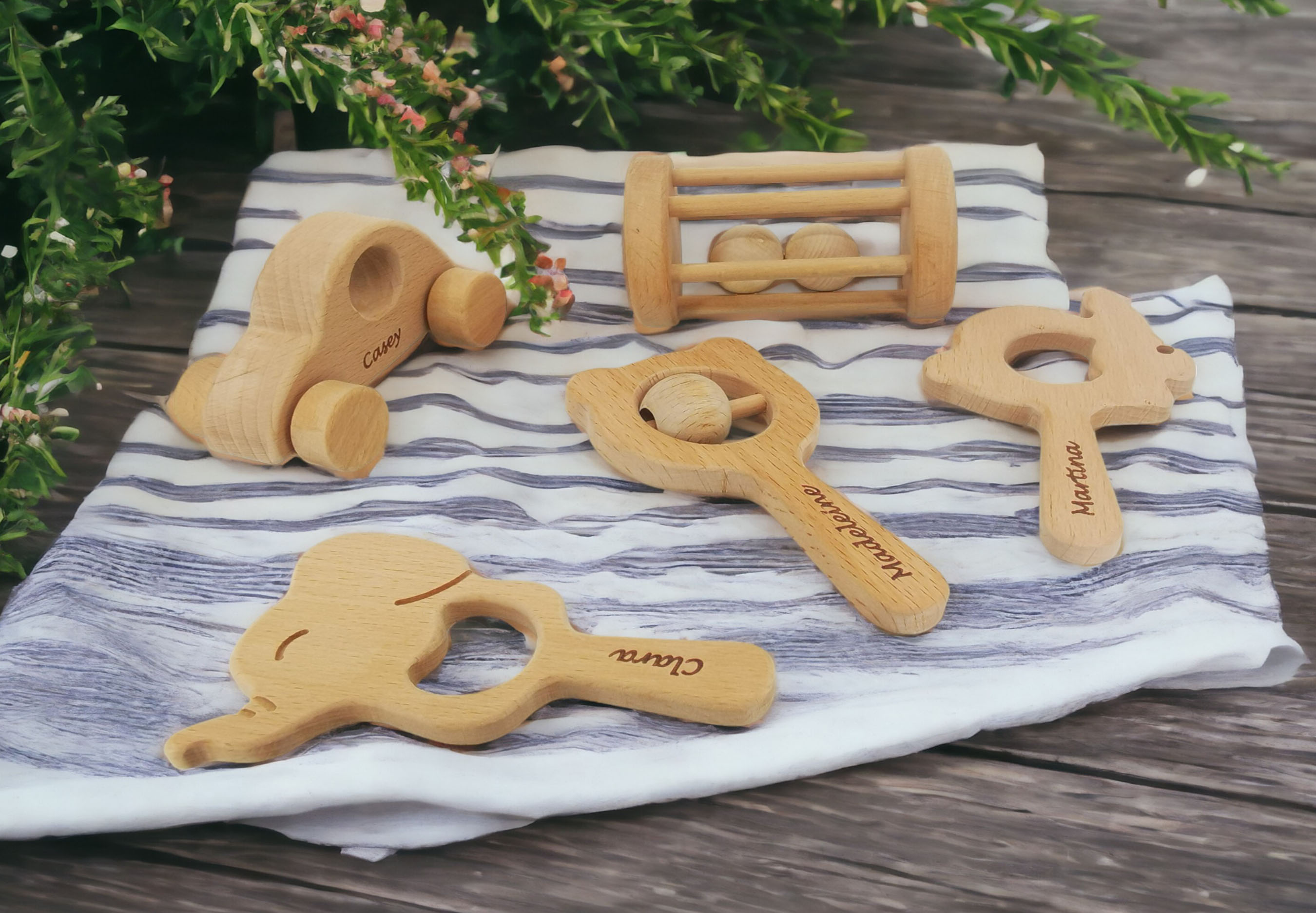 Personalizad Baby Rattle and Teether Set 