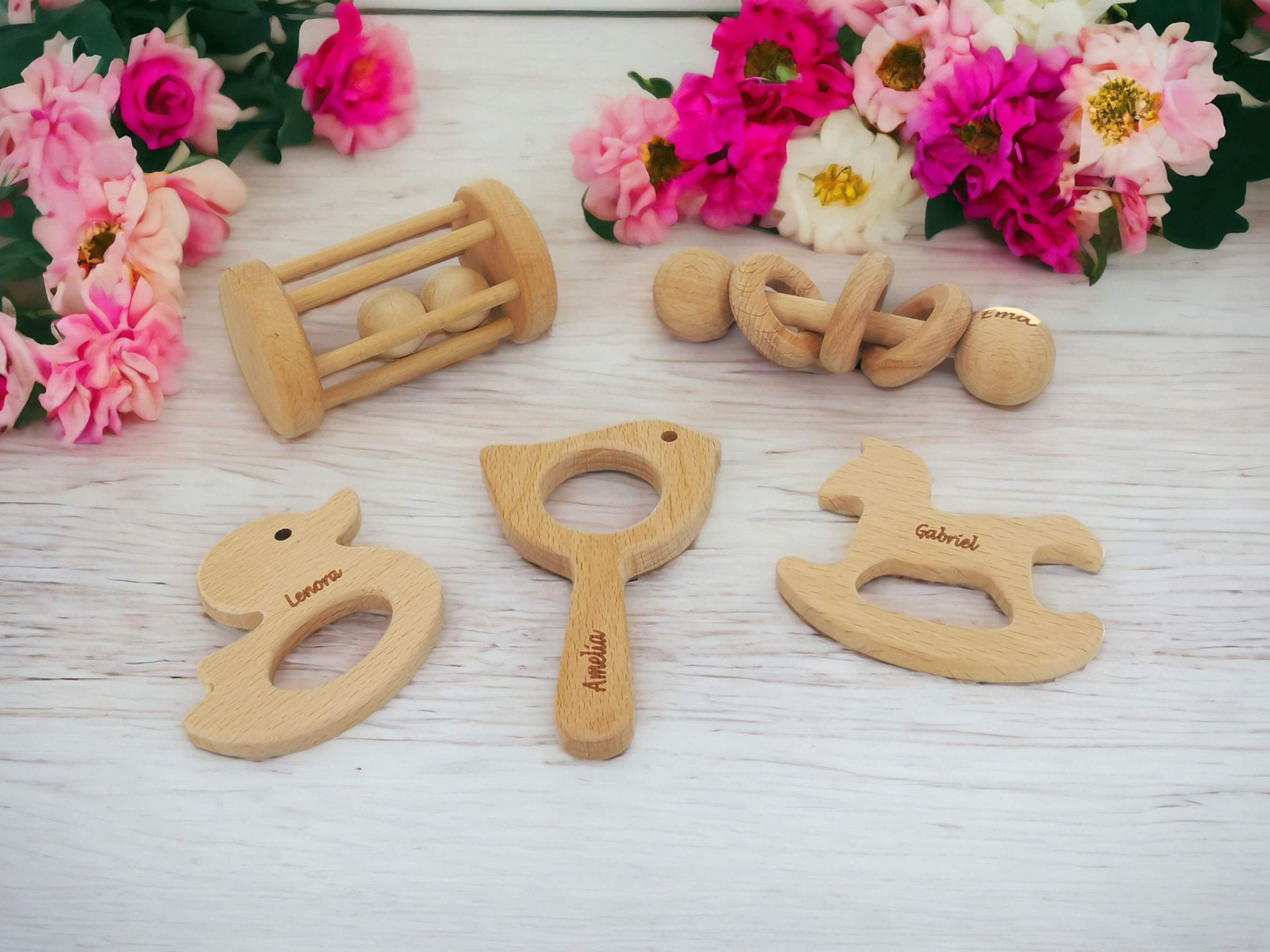 Personalized Baby Rattle Newborn Gift 