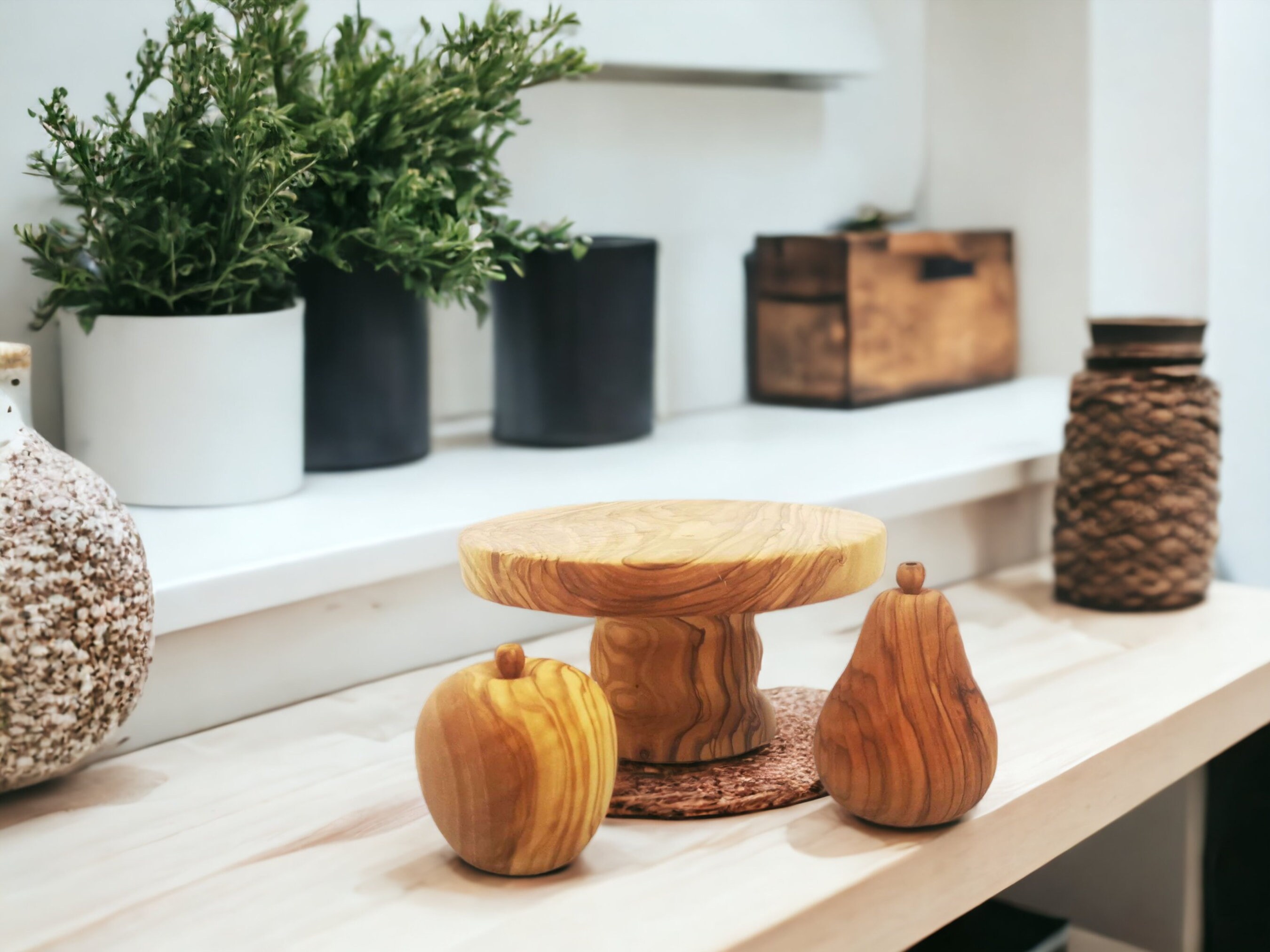 Olive Wood Decor Set of 3 