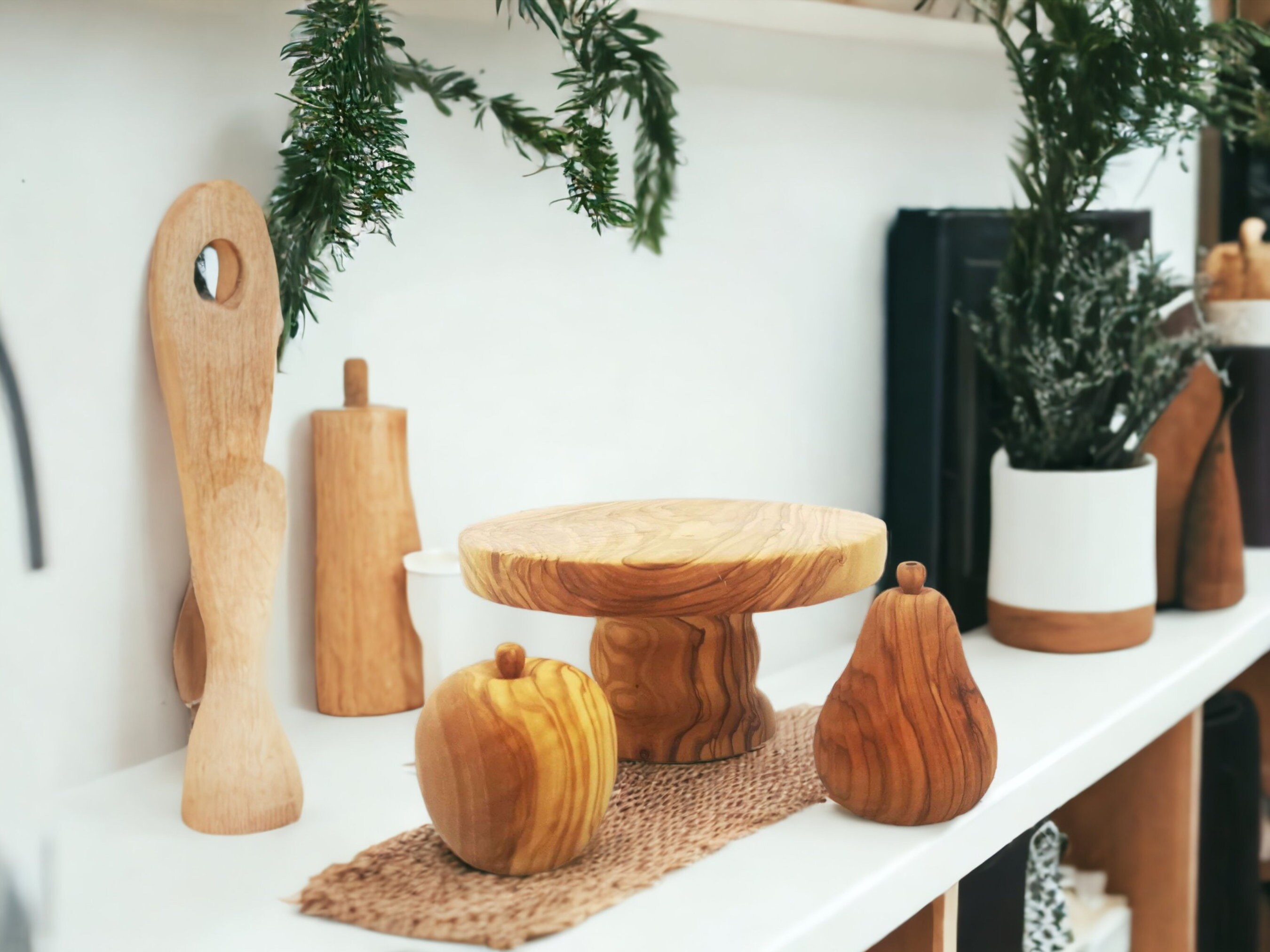 Olive Wood Decor Set of 3 