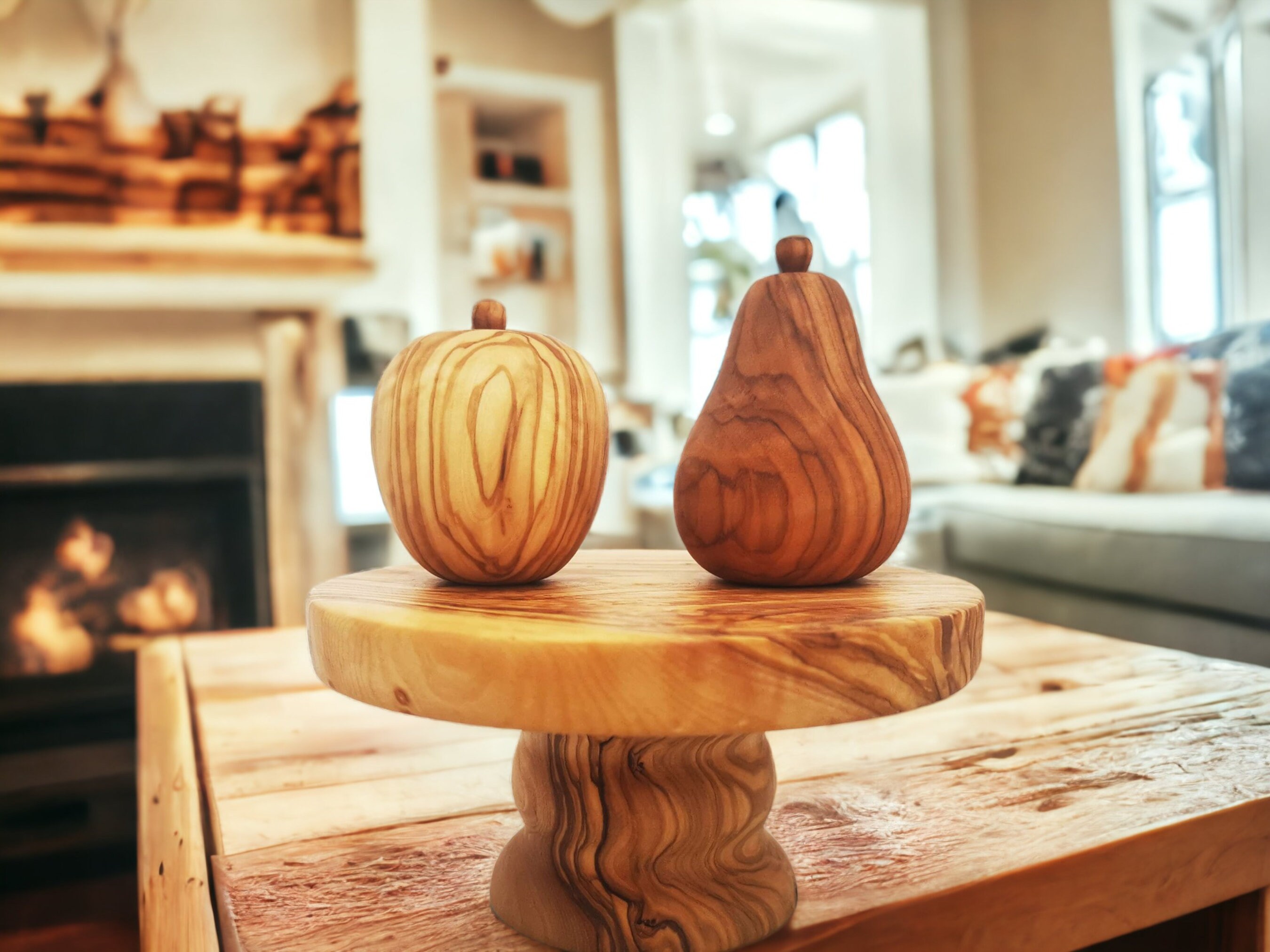 Olive Wood Decor Set of 3 