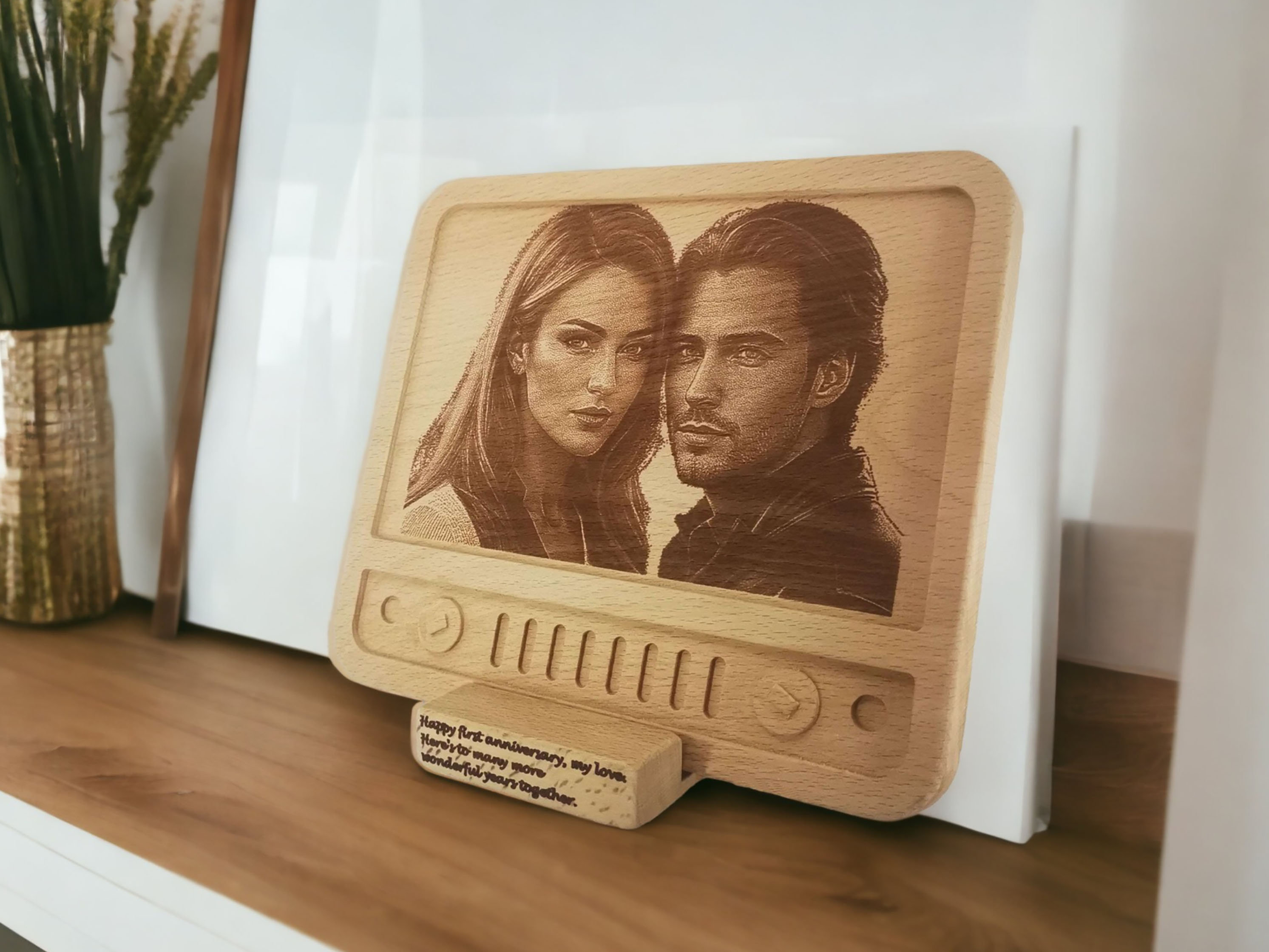 Retro Tv Tasarımlı Ahşap Fotoğraf Plaketi