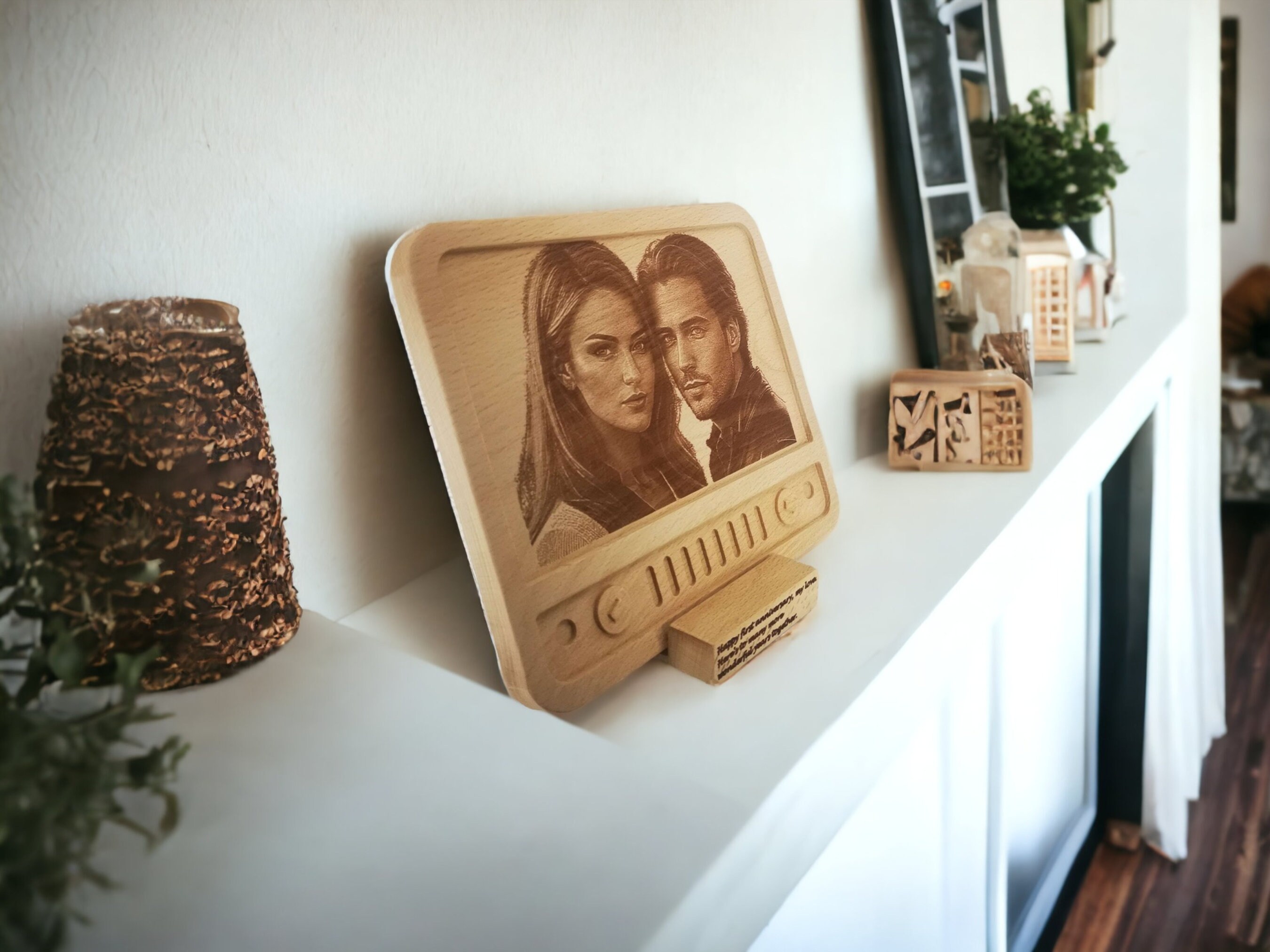 Retro Tv Tasarımlı Ahşap Fotoğraf Plaketi