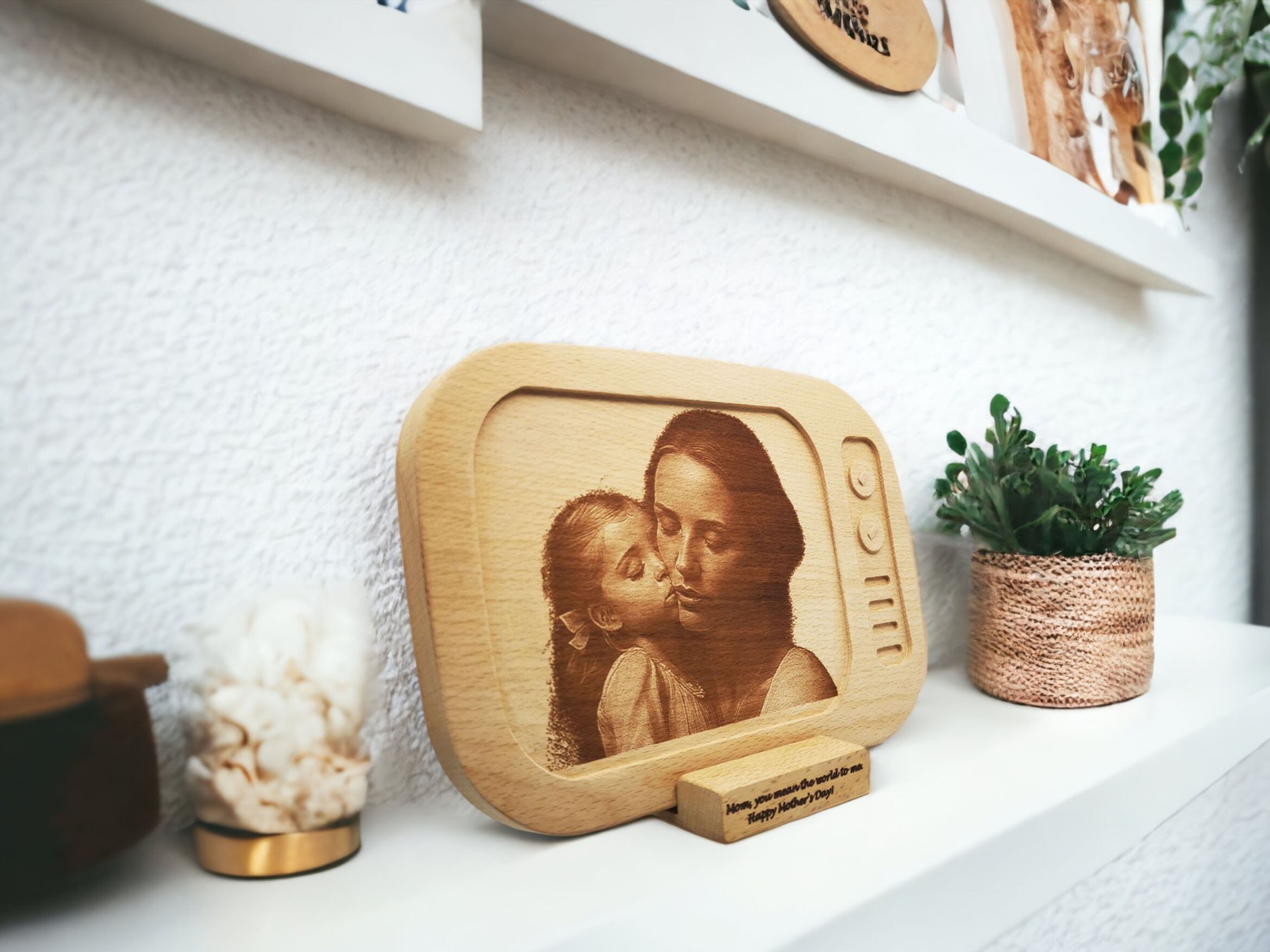 Personalized Laser Engraved Wood Photo 