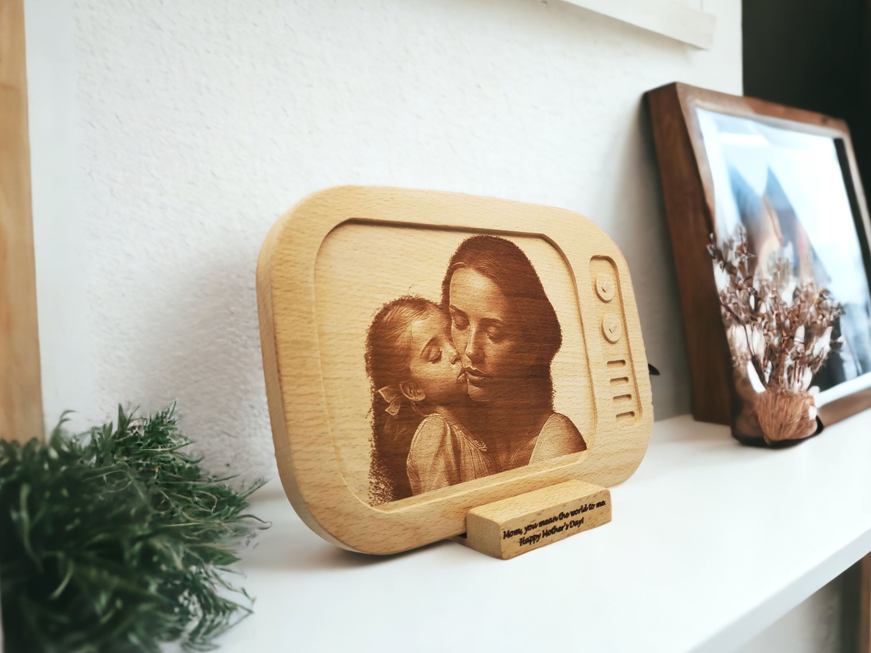 Personalized Laser Engraved Wood Photo 