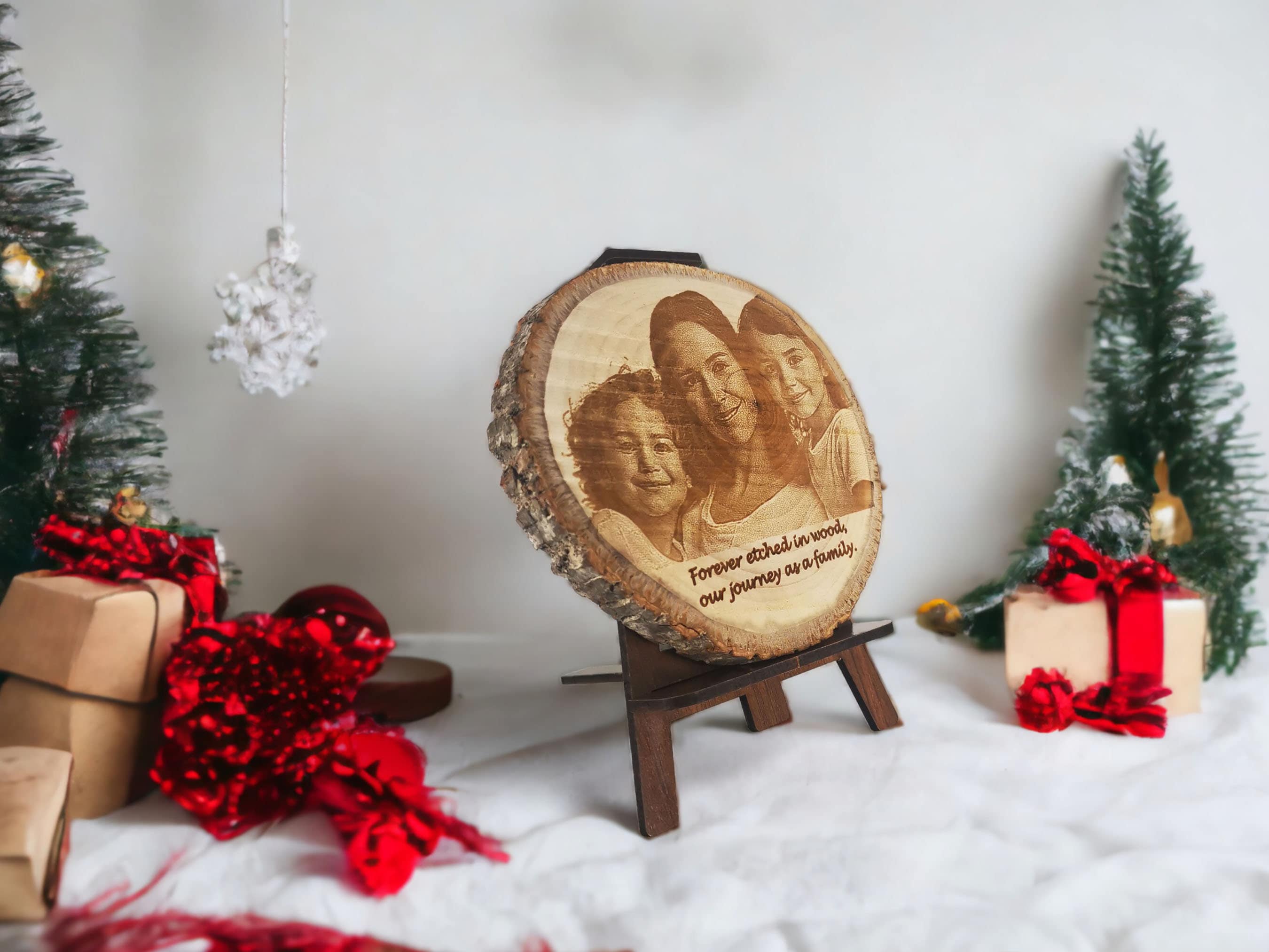  Ahşap Dilim Fotoğraf Plaket