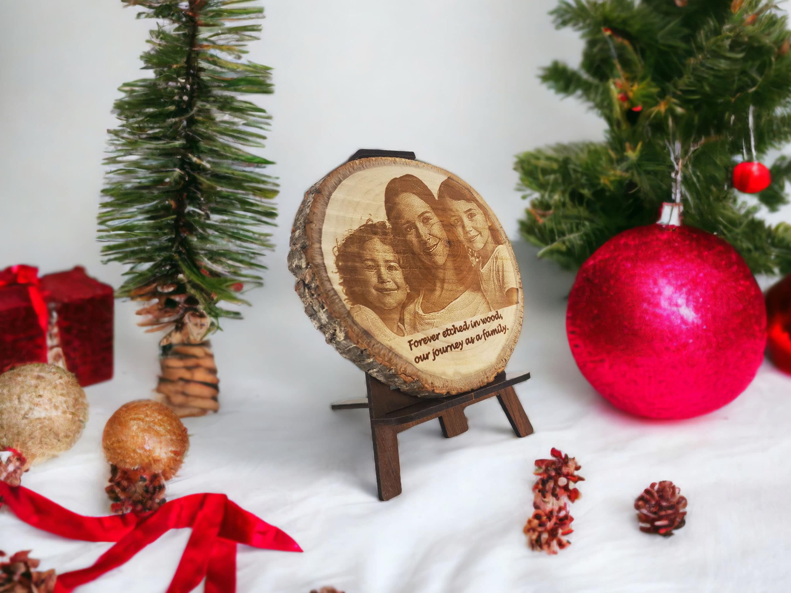  Ahşap Dilim Fotoğraf Plaket