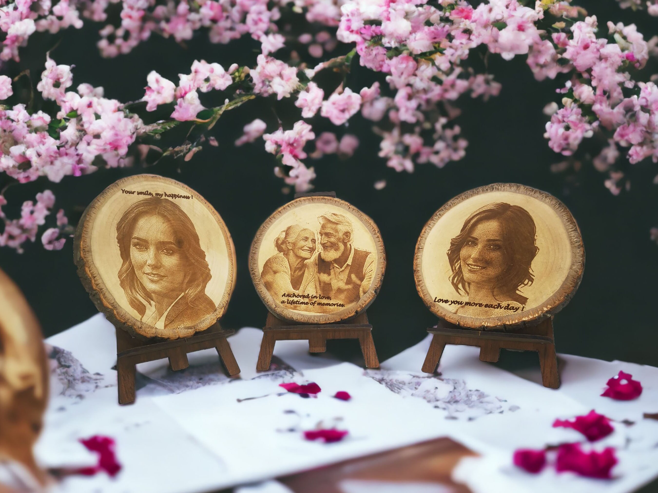 Personalized Wood Slice Photo Engraving 