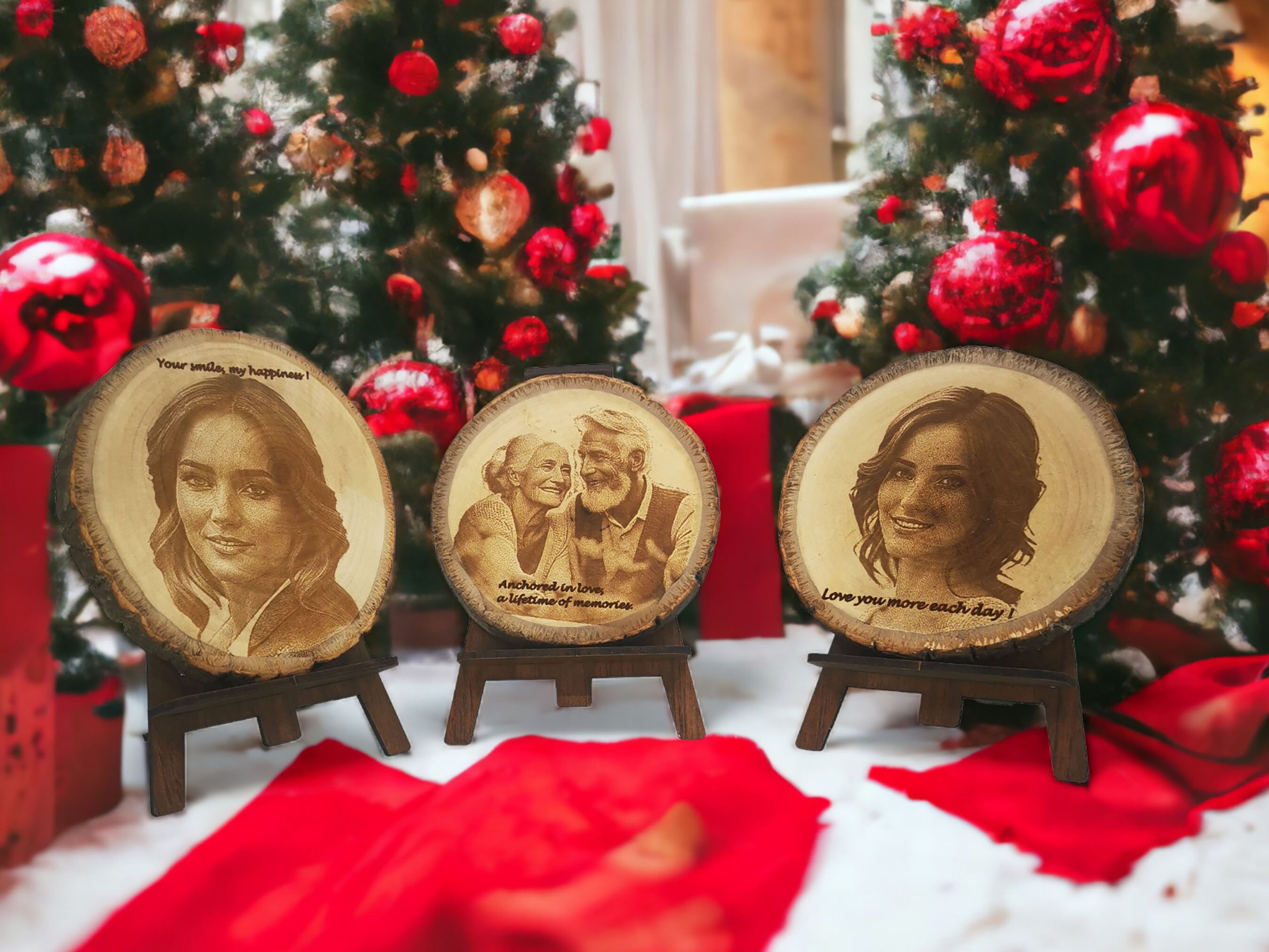 Personalized Wood Slice Photo Engraving 