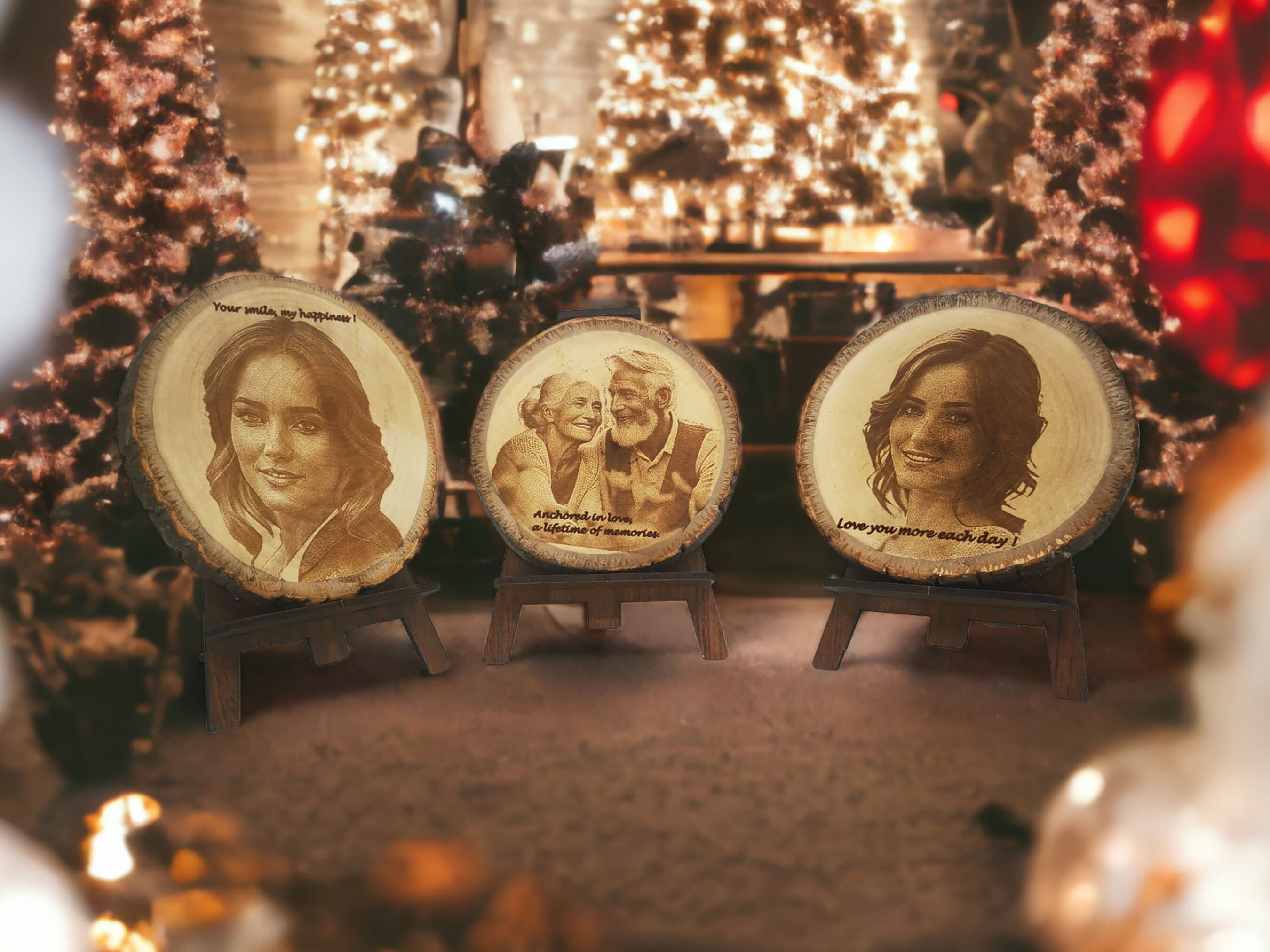 Personalized Wood Slice Photo Engraving 