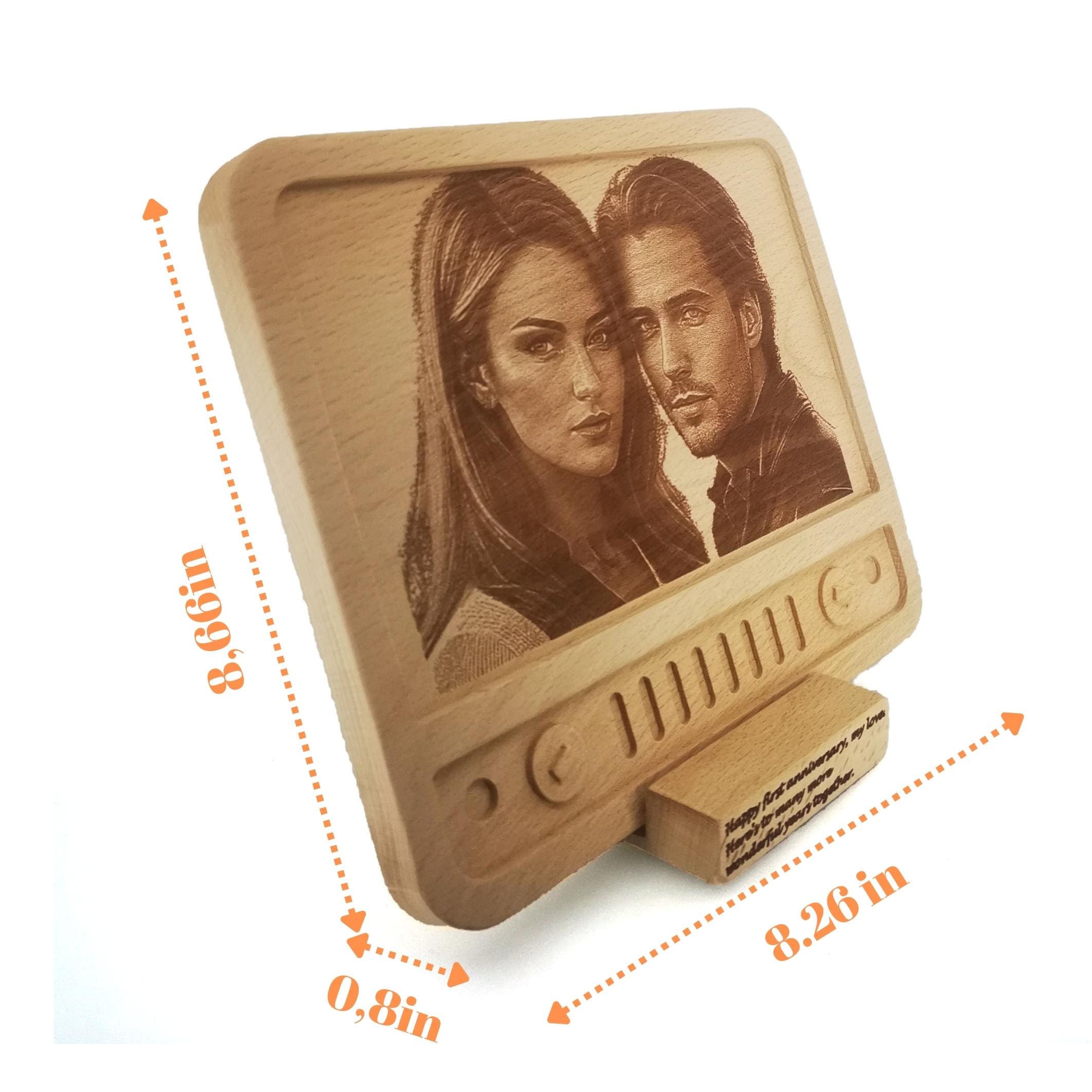 Retro Tv Tasarımlı Ahşap Fotoğraf Plaketi