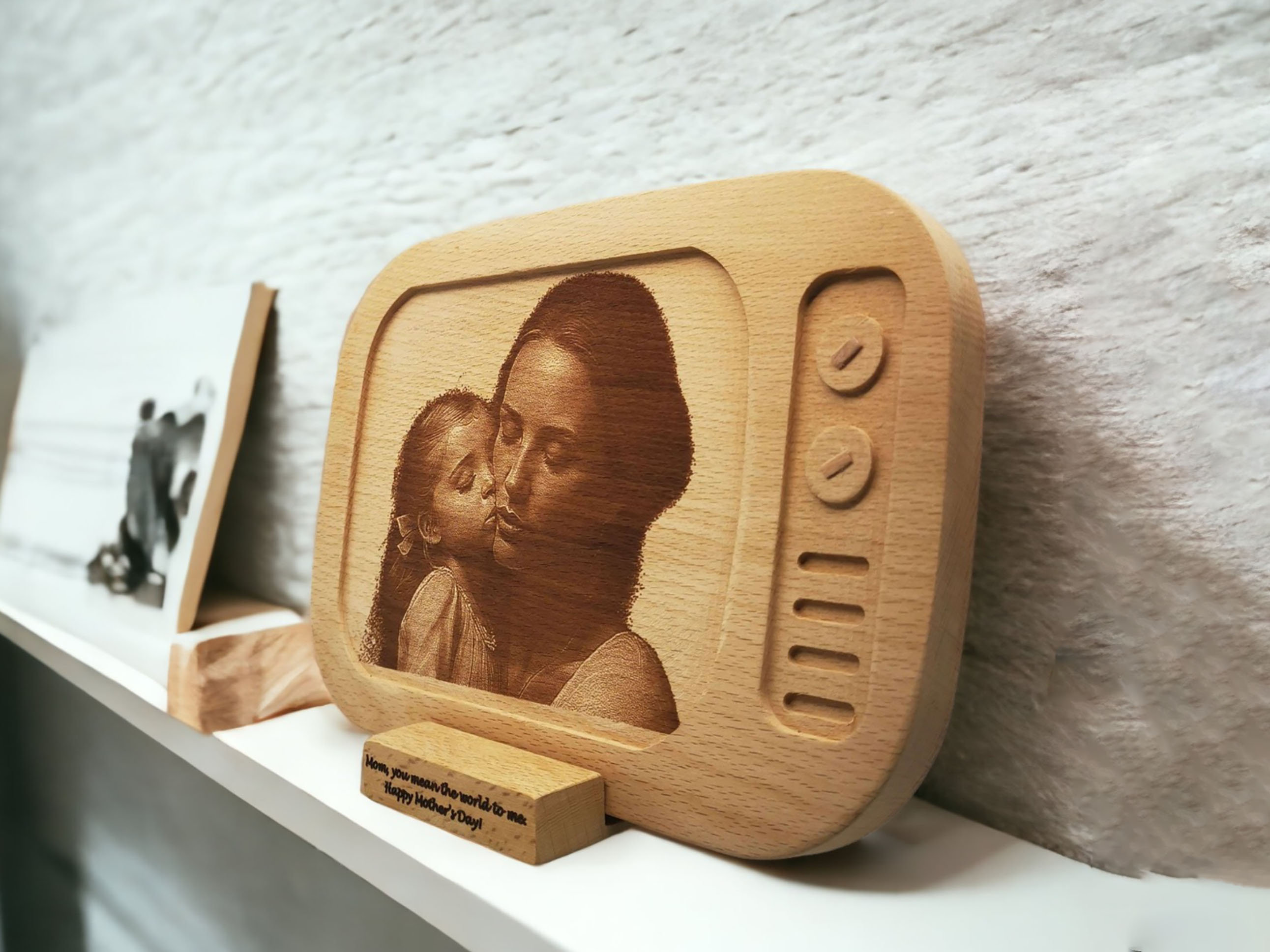 Personalized Laser Engraved Wood Photo 