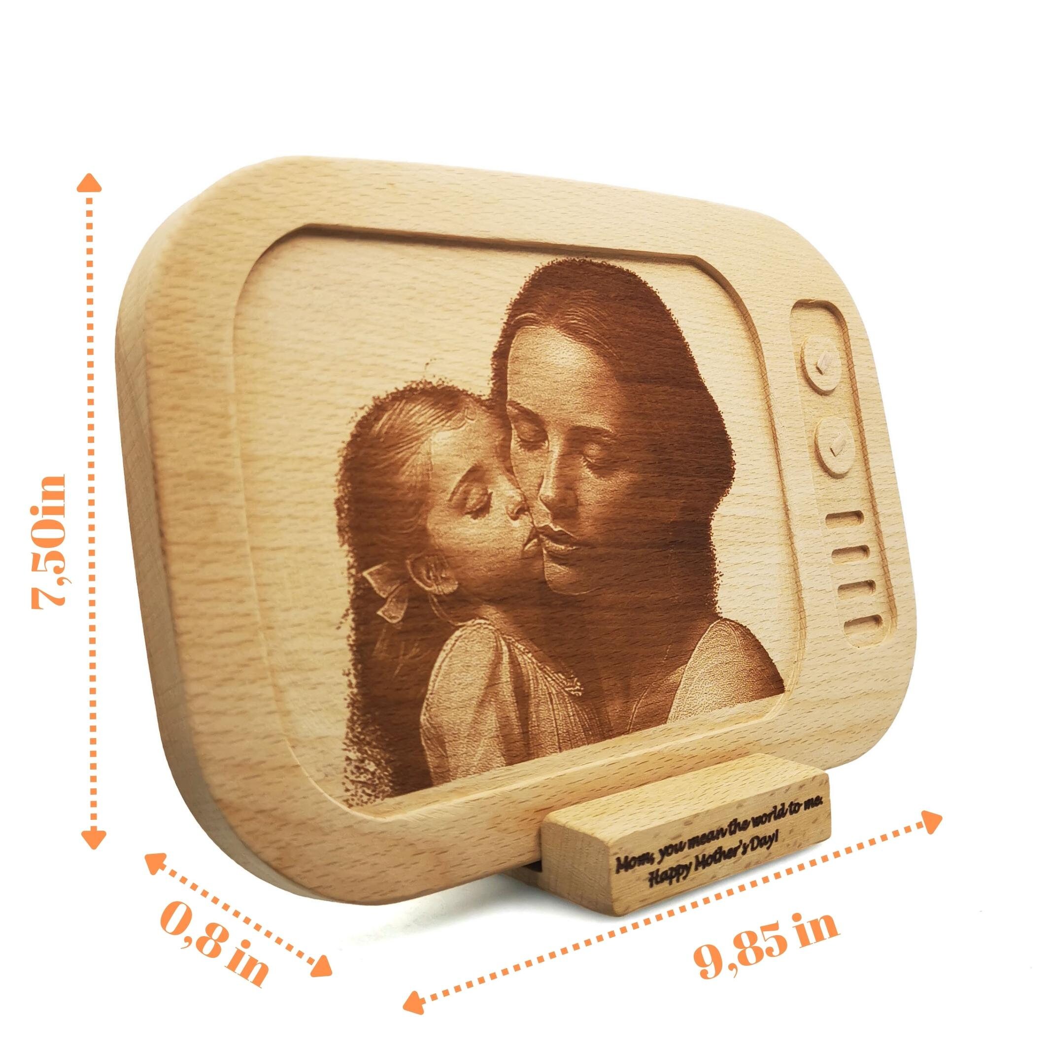 Personalized Laser Engraved Wood Photo 