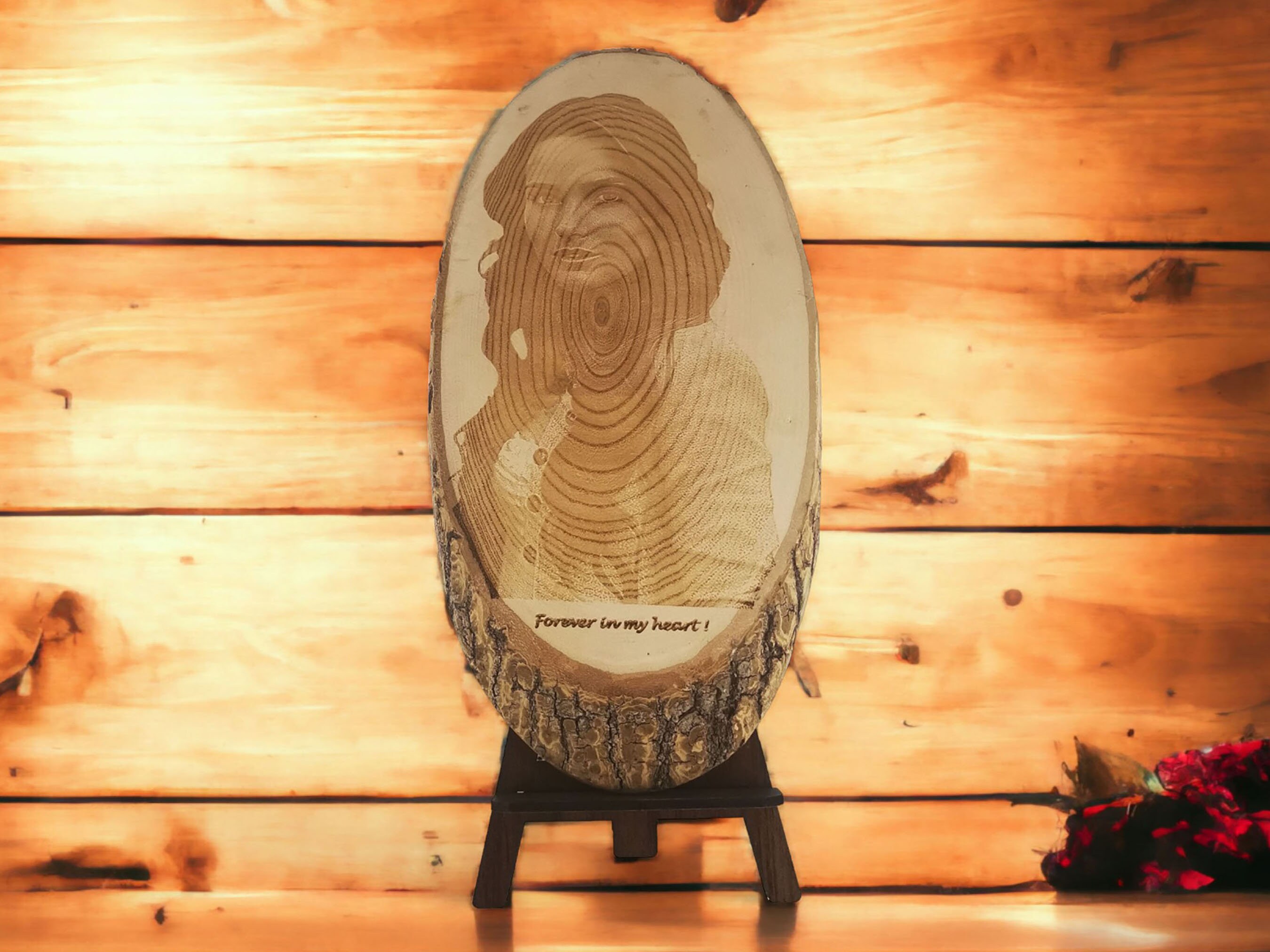  Laser Engraved Wooden Slice Log 