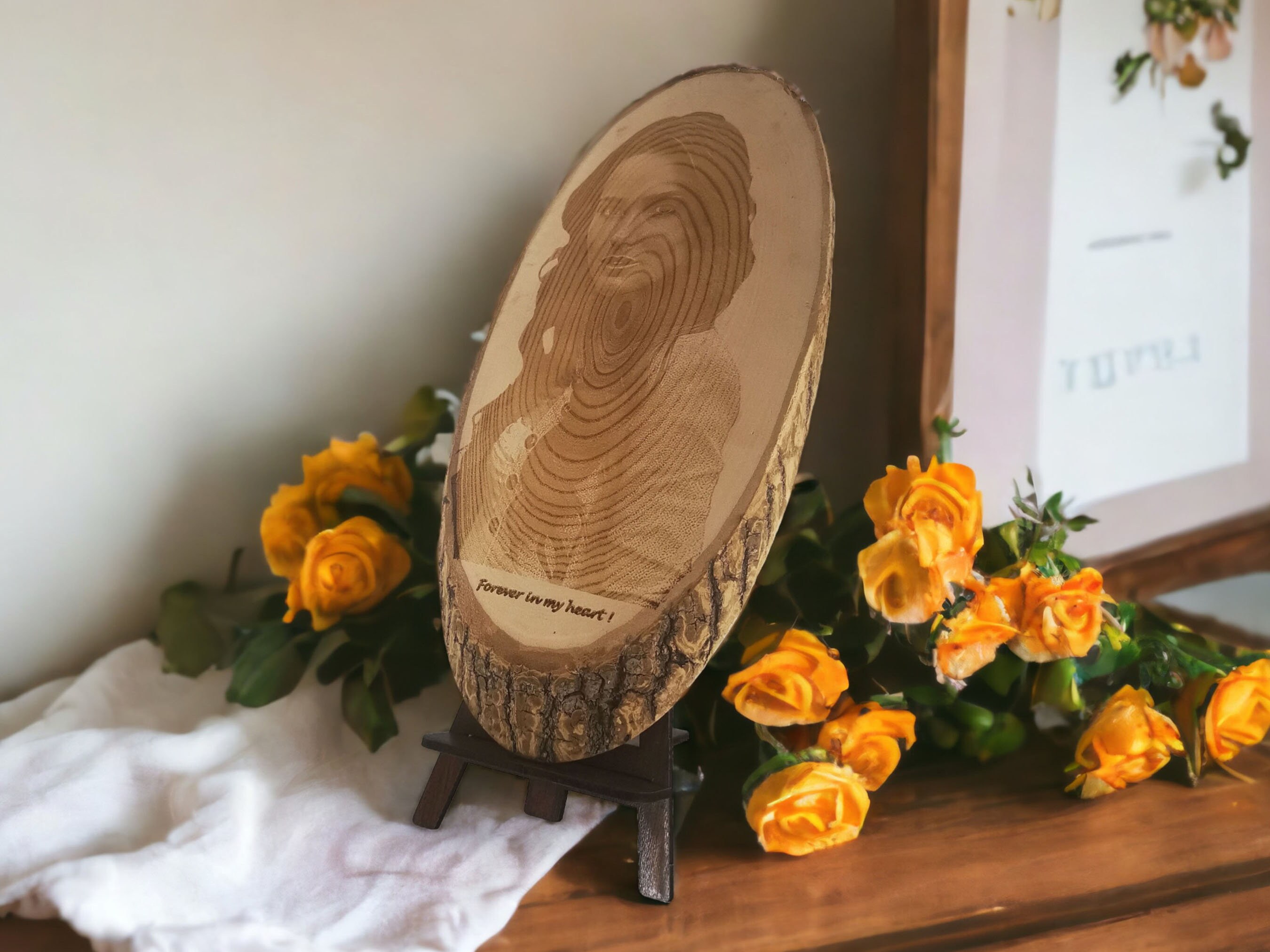  Laser Engraved Wooden Slice Log 