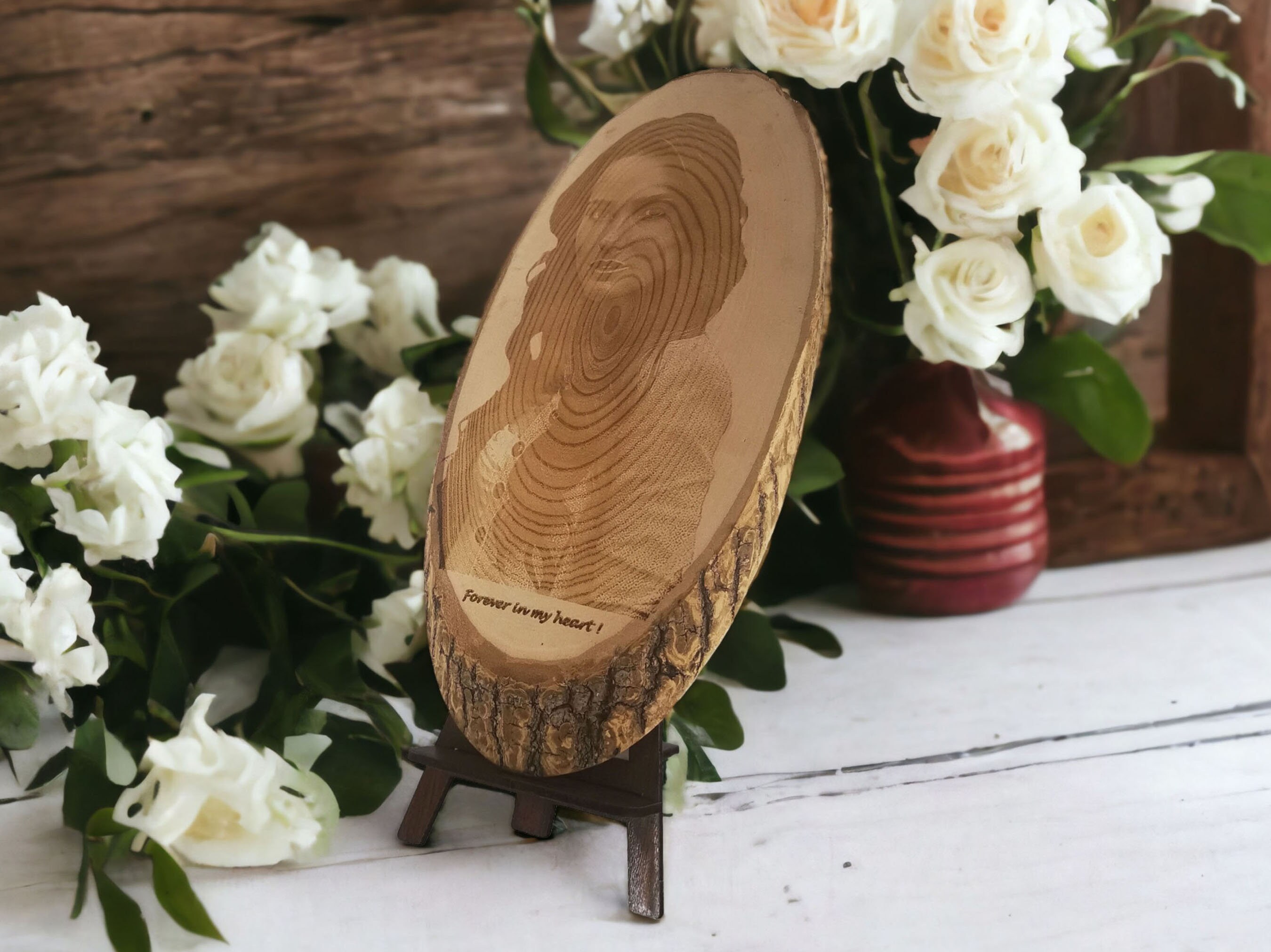  Laser Engraved Wooden Slice Log 