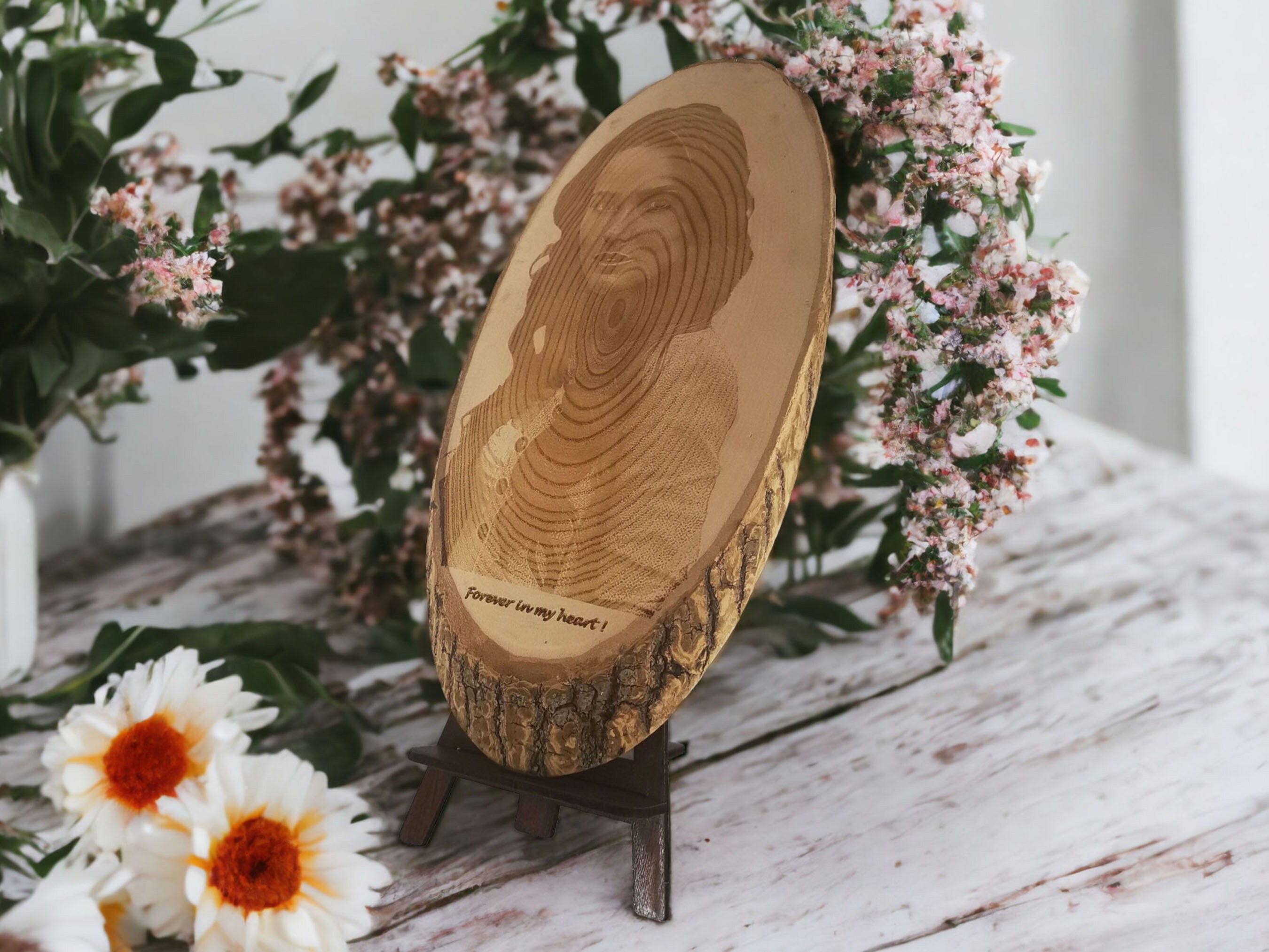  Laser Engraved Wooden Slice Log 
