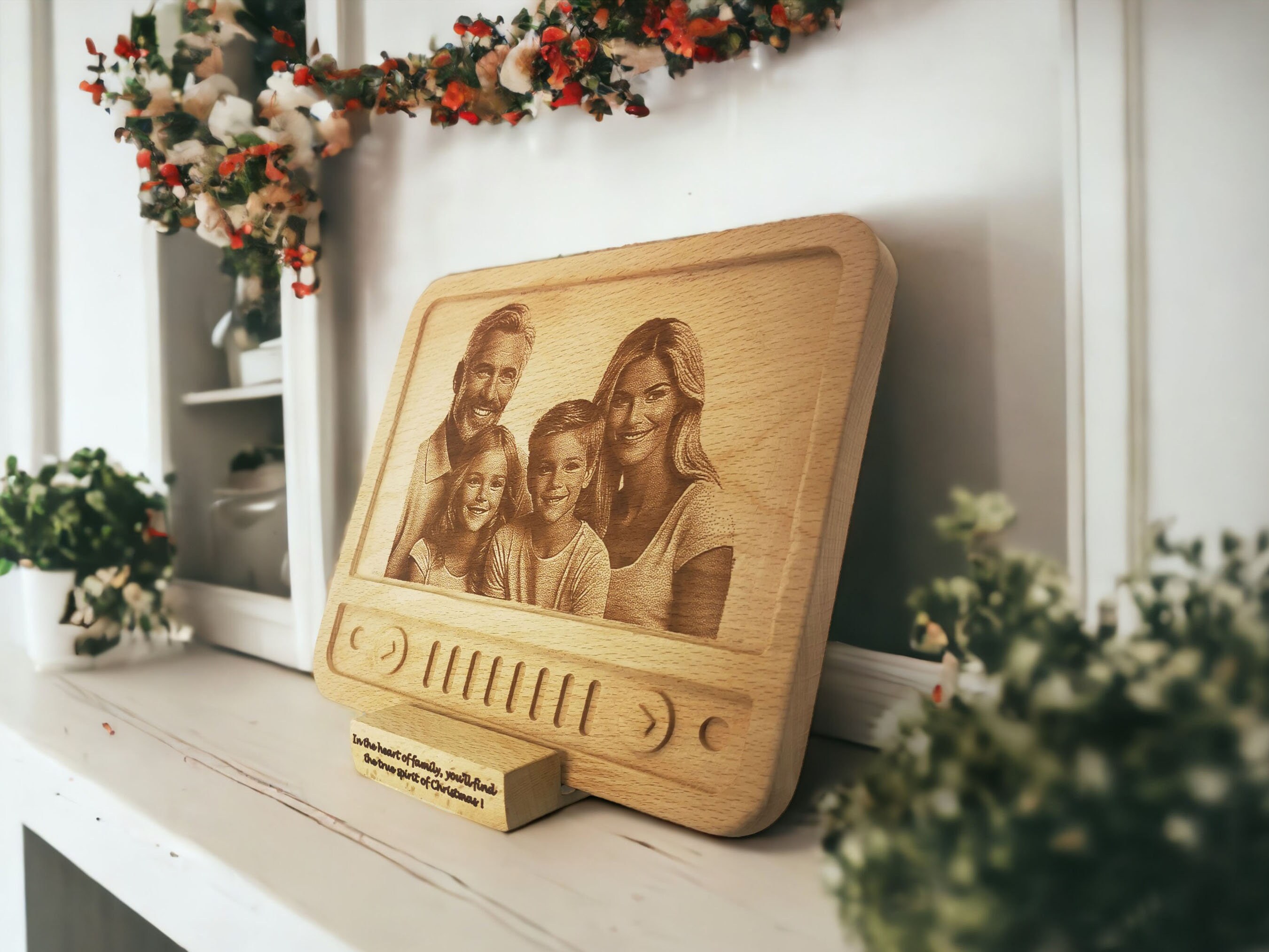 Retro TV Temalı Ahşap Fotoğraf Plaketi