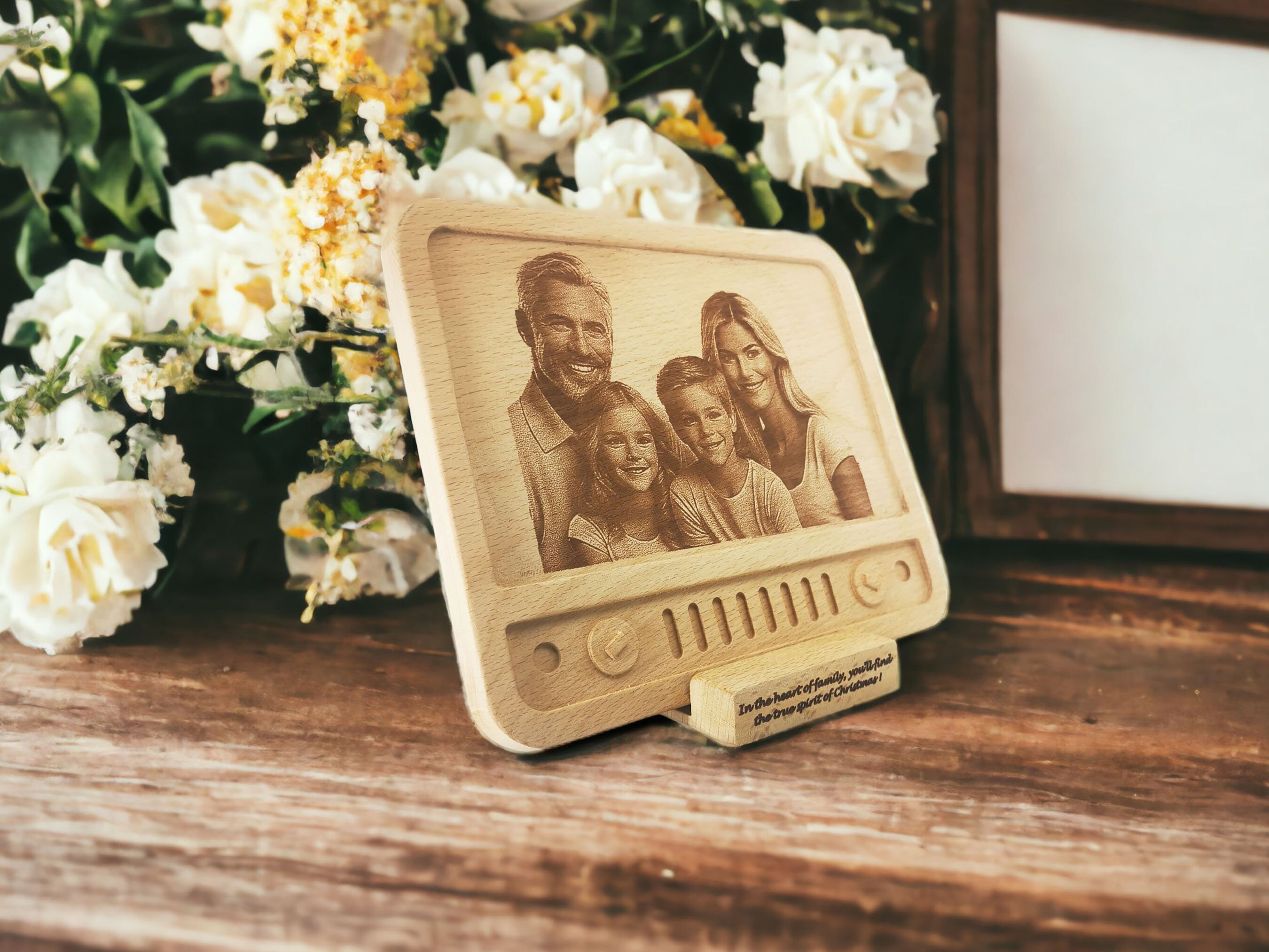 Retro TV Temalı Ahşap Fotoğraf Plaketi
