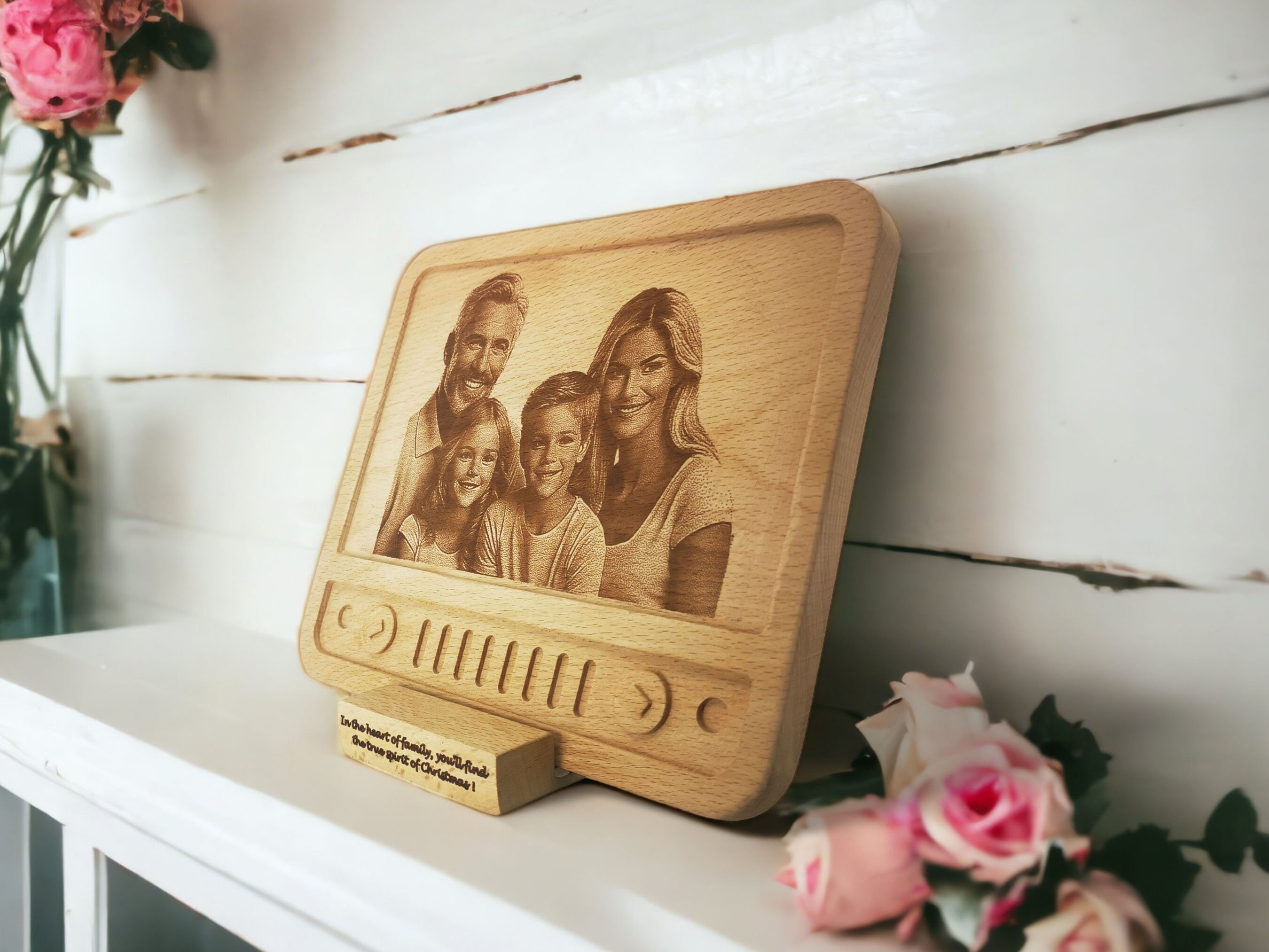 Retro TV Temalı Ahşap Fotoğraf Plaketi