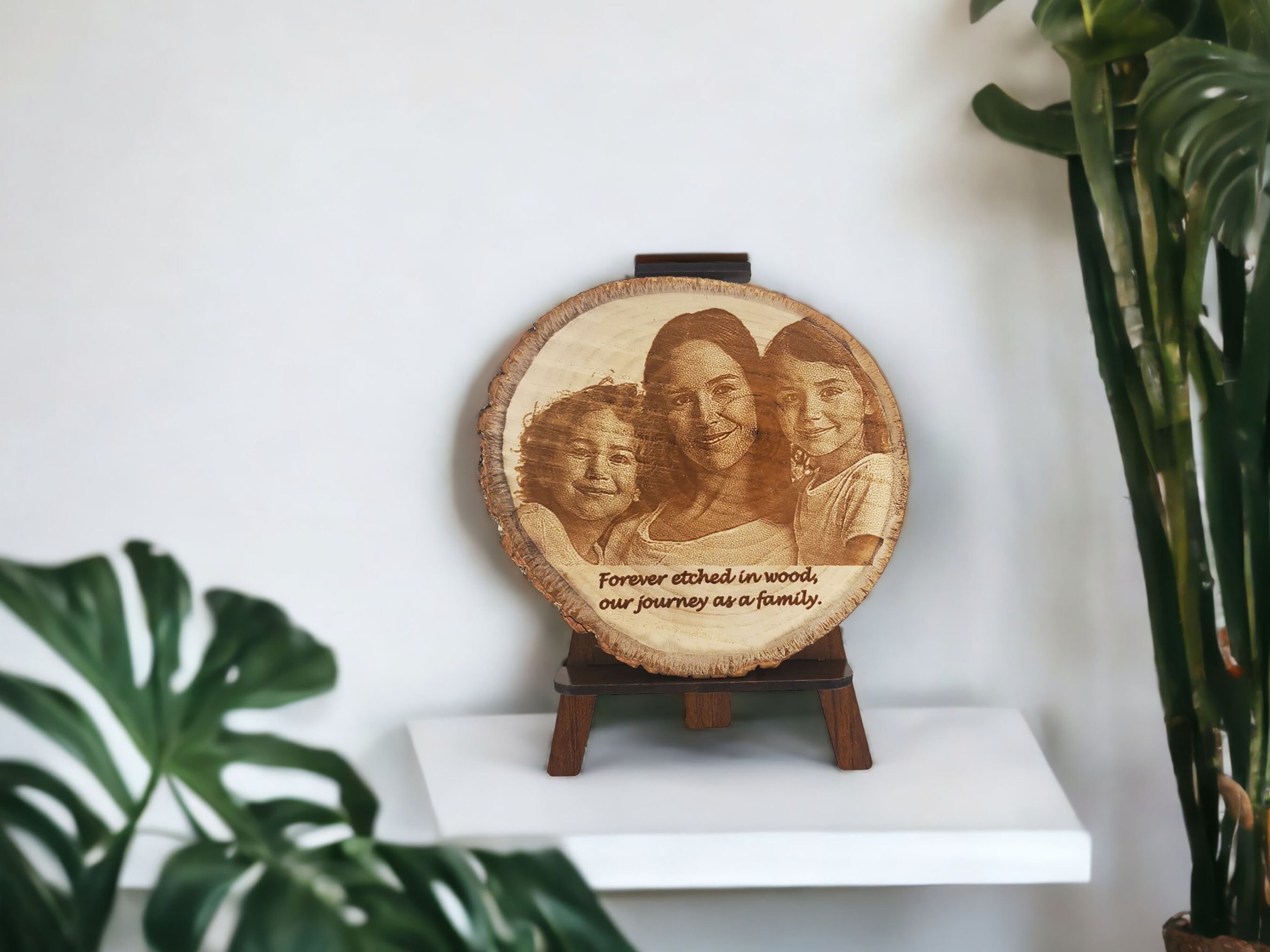  Ahşap Dilim Fotoğraf Plaket