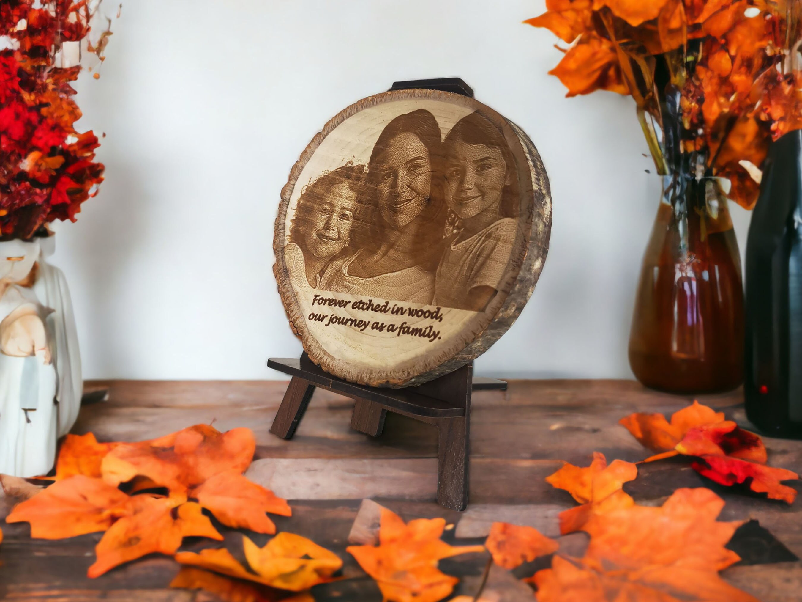  Ahşap Dilim Fotoğraf Plaket