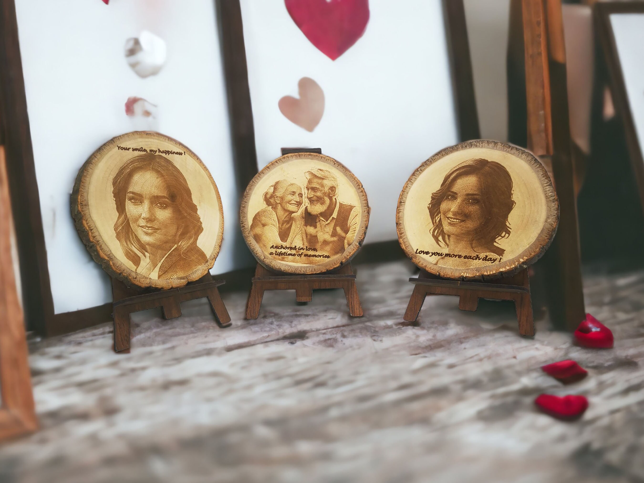 Personalized Wood Slice Photo Engraving 