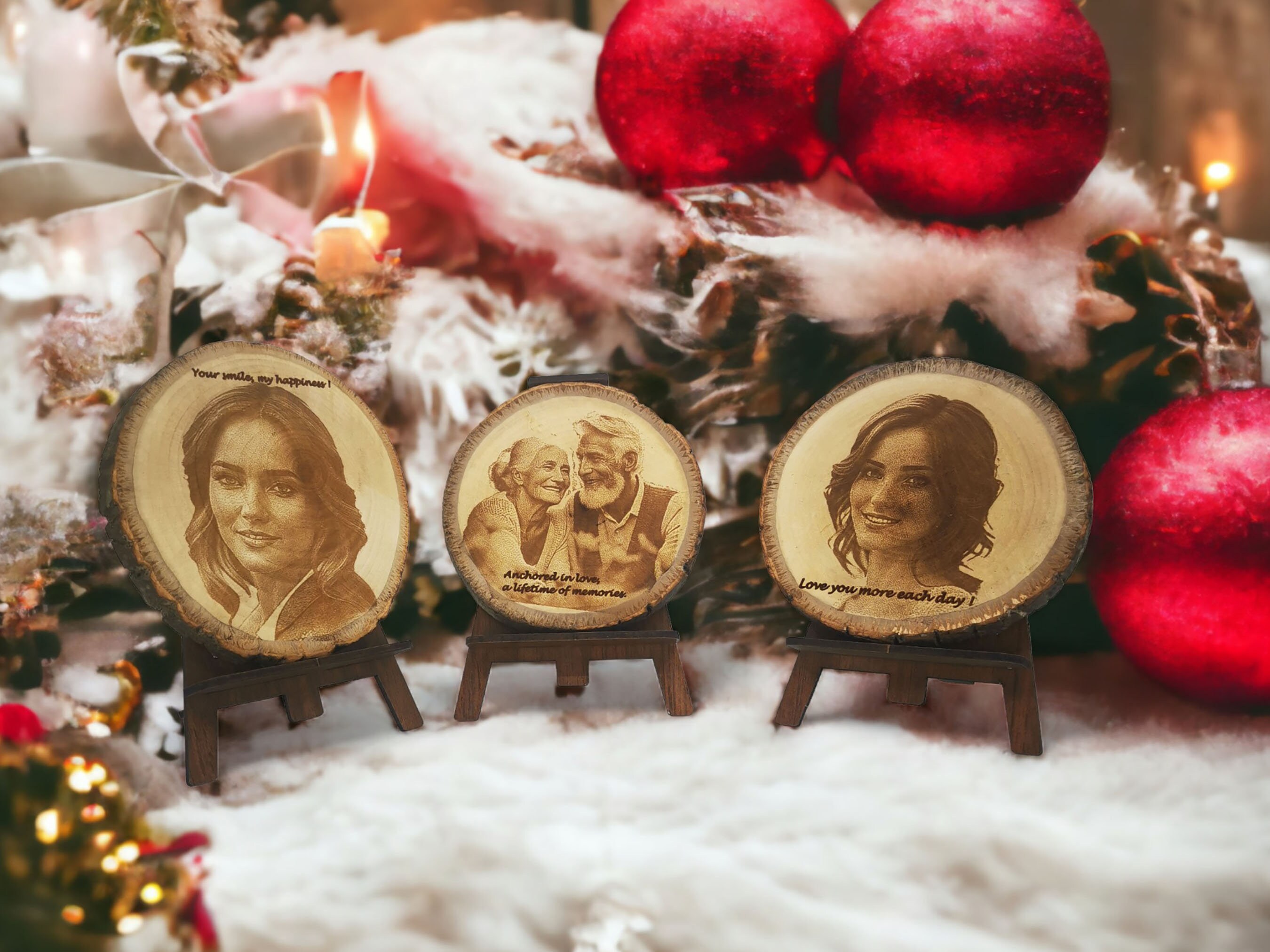 Personalized Wood Slice Photo Engraving 