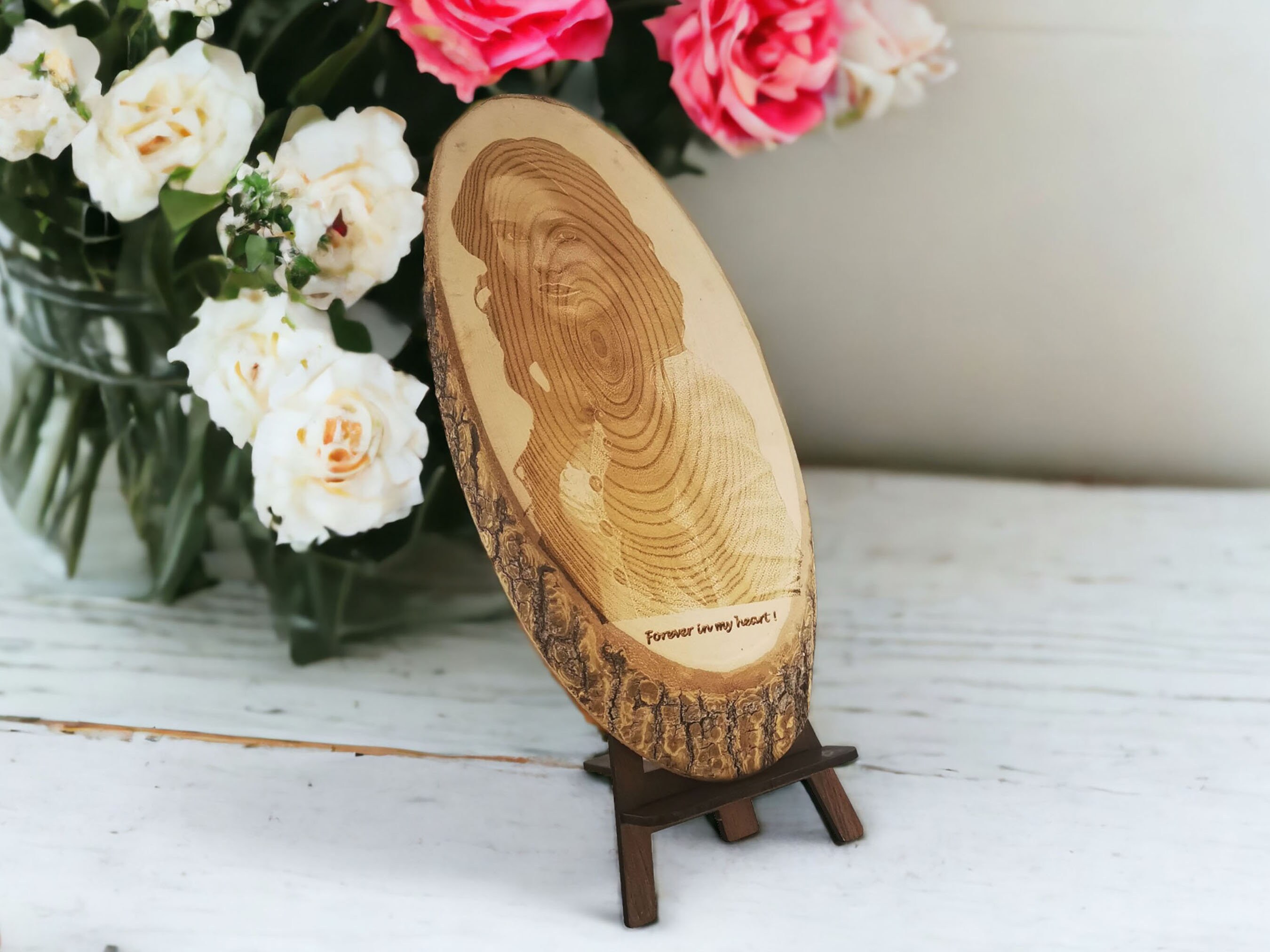  Laser Engraved Wooden Slice Log 