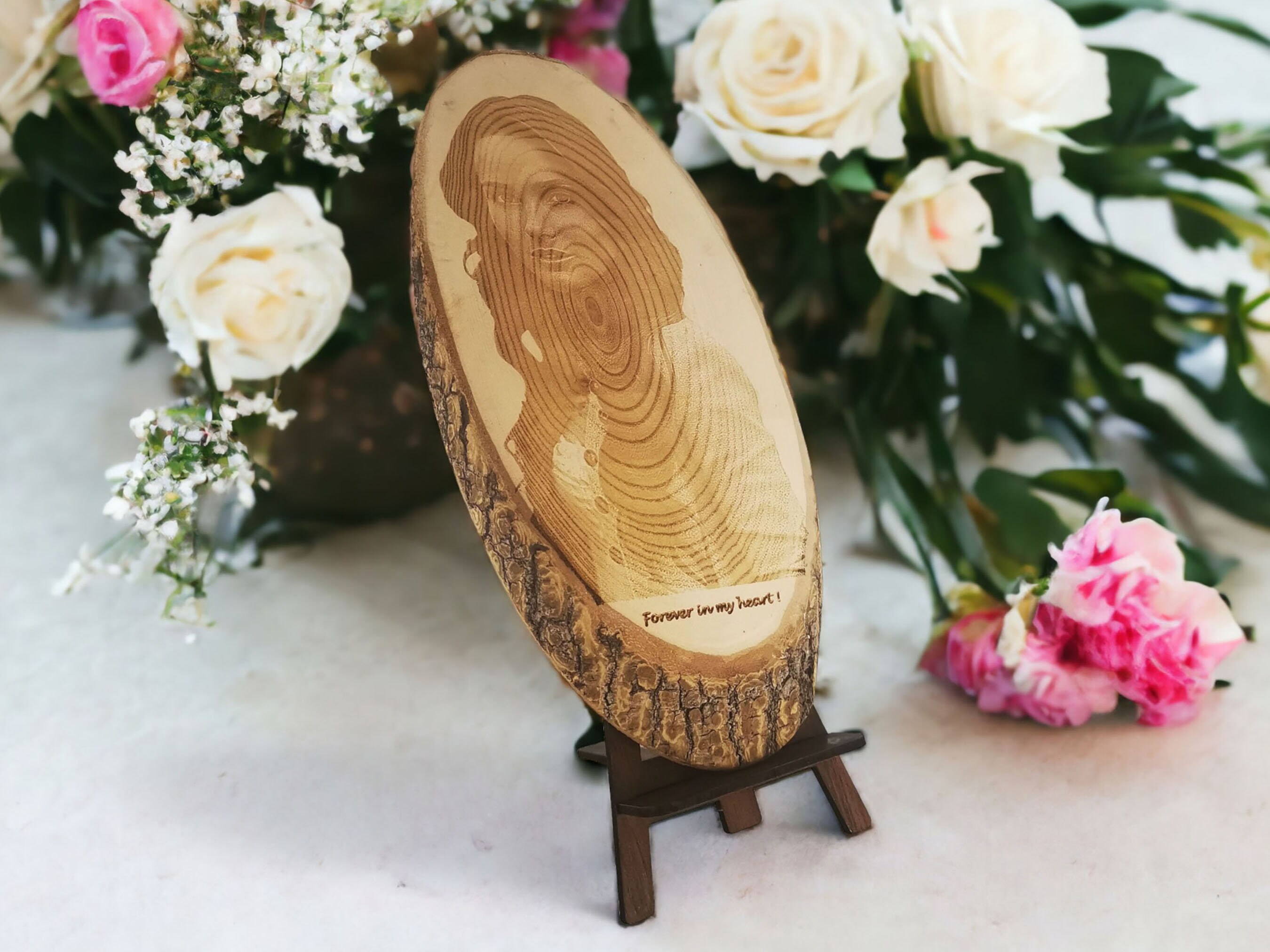  Laser Engraved Wooden Slice Log 