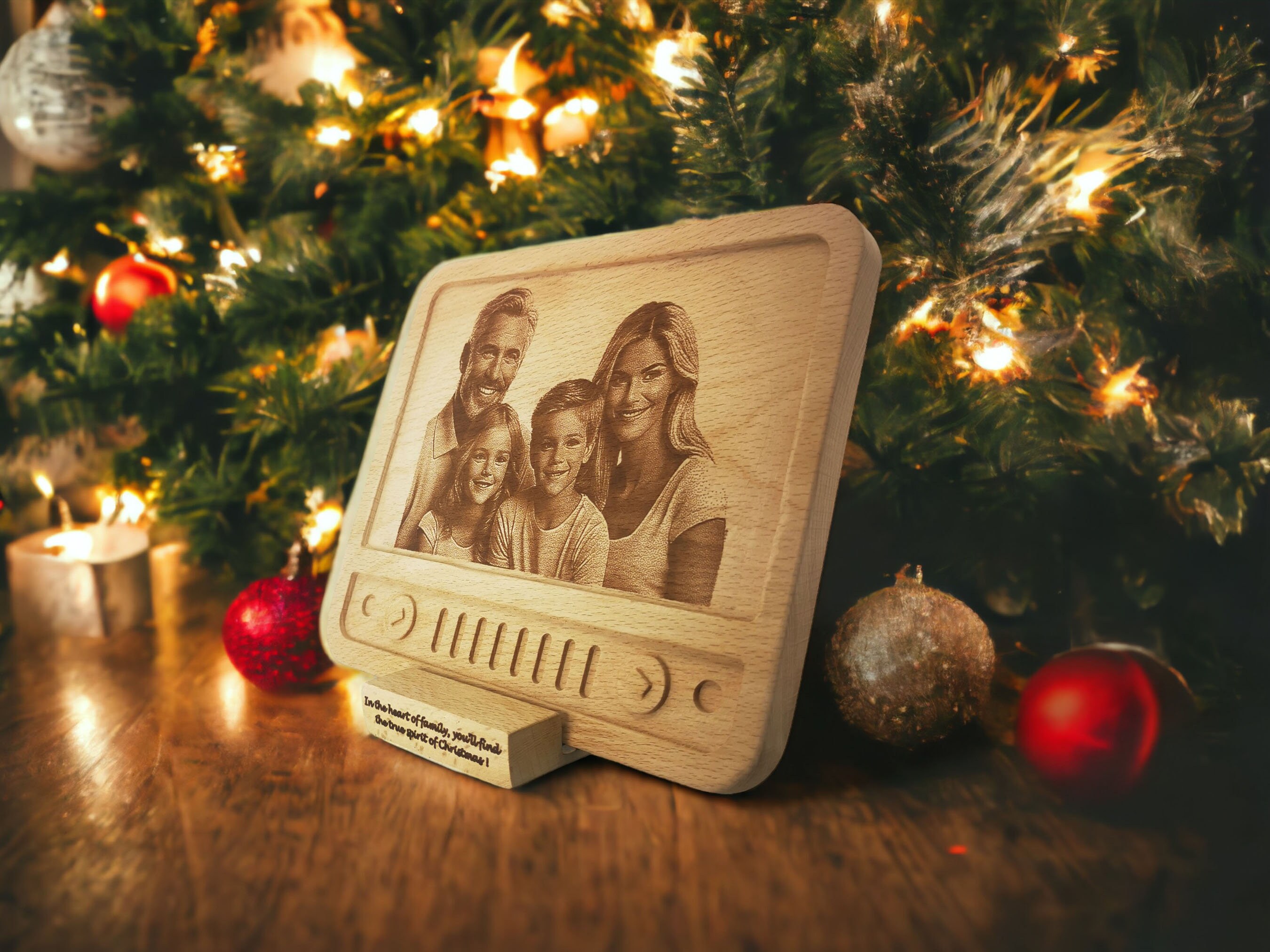 Retro TV Temalı Ahşap Fotoğraf Plaketi