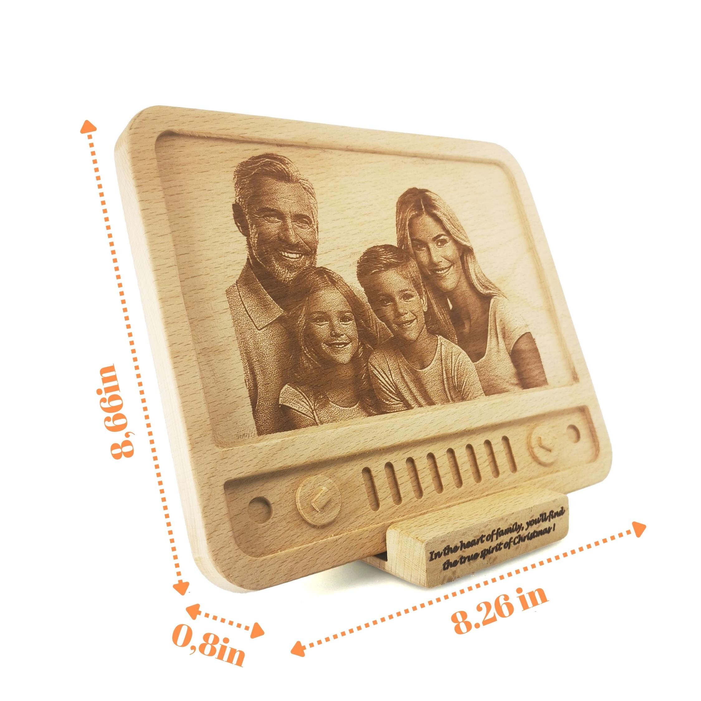 Retro TV Temalı Ahşap Fotoğraf Plaketi