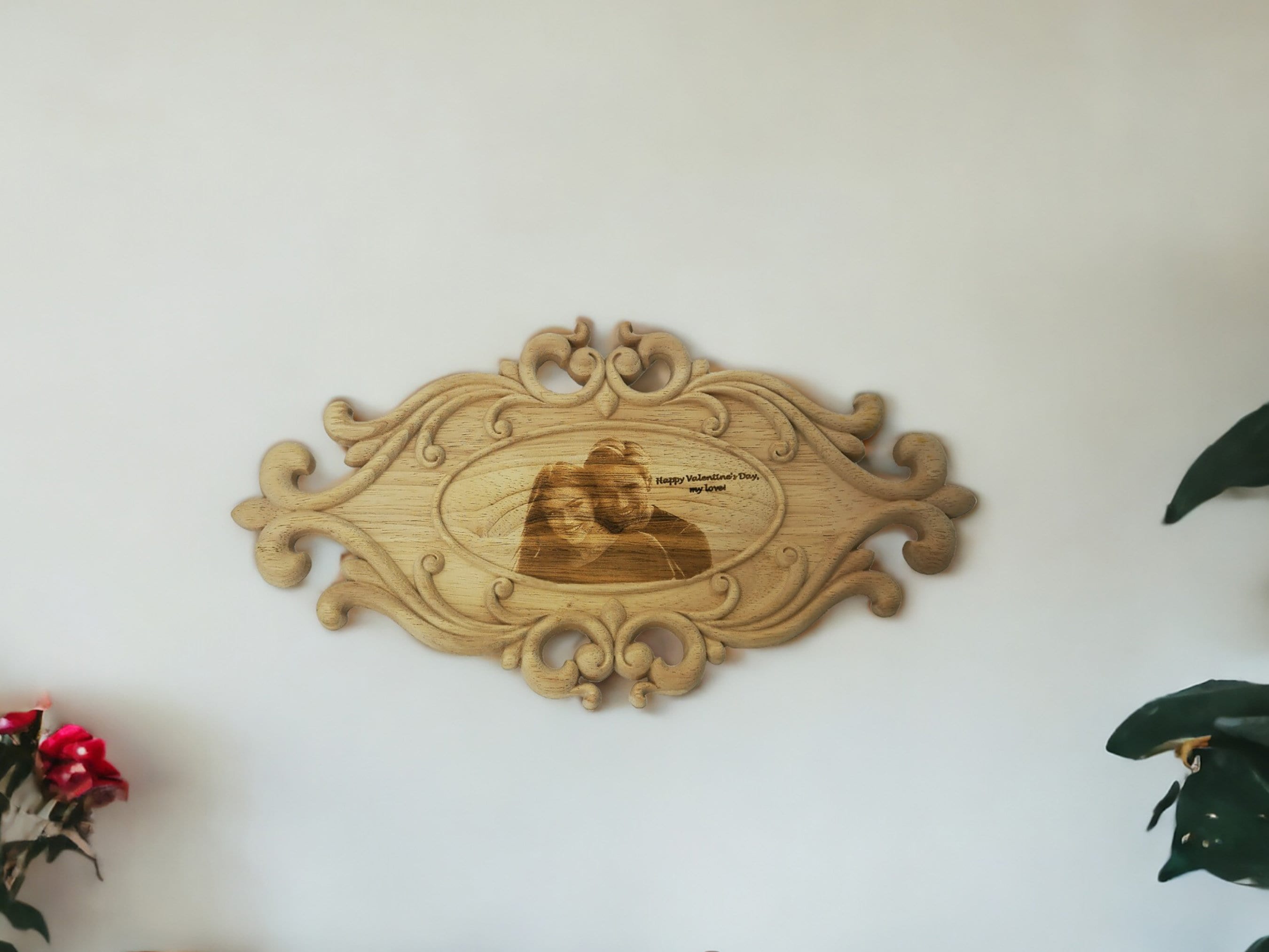 Valentine’s Day Wooden Photo Etching