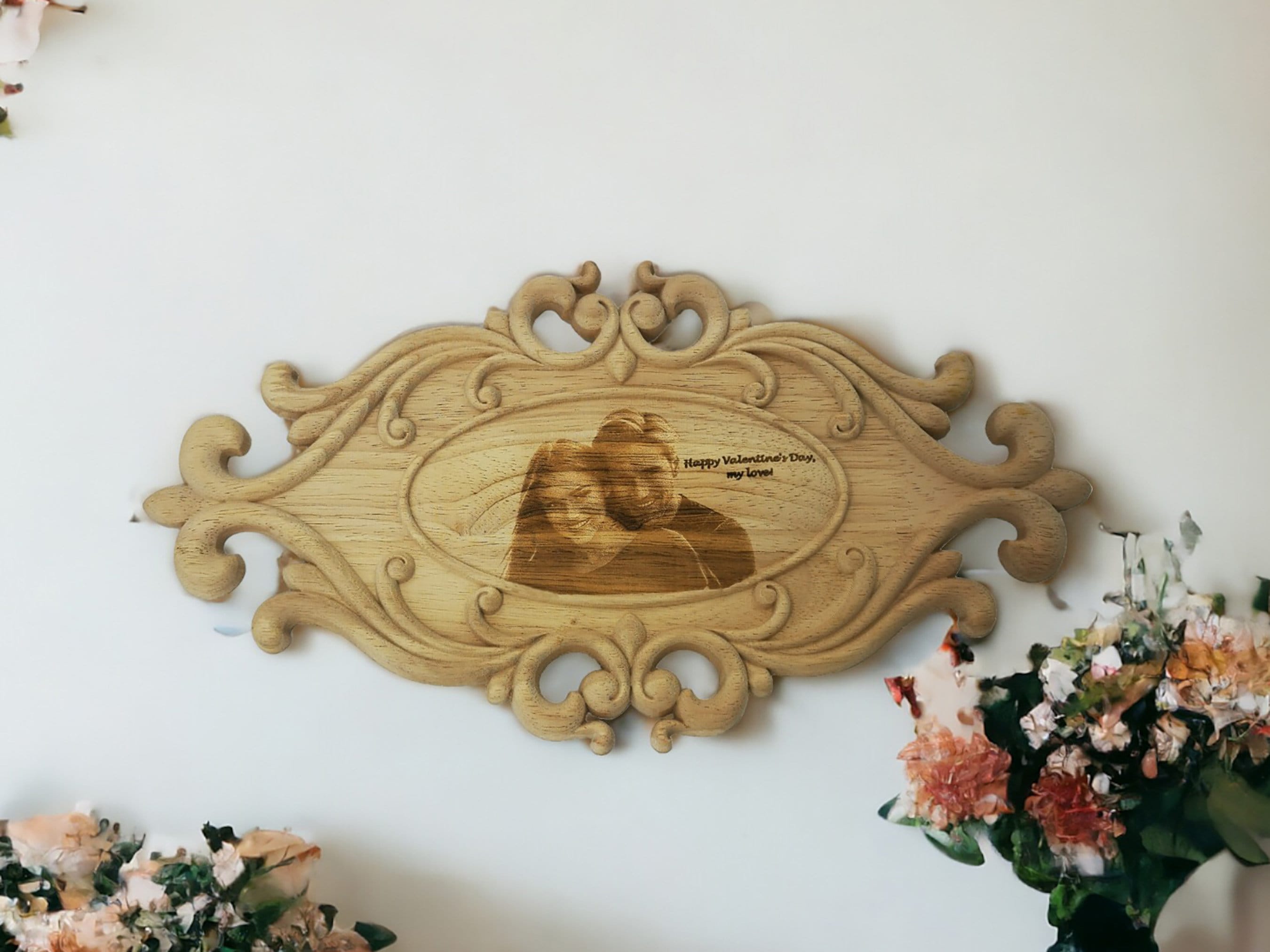 Valentine’s Day Wooden Photo Etching