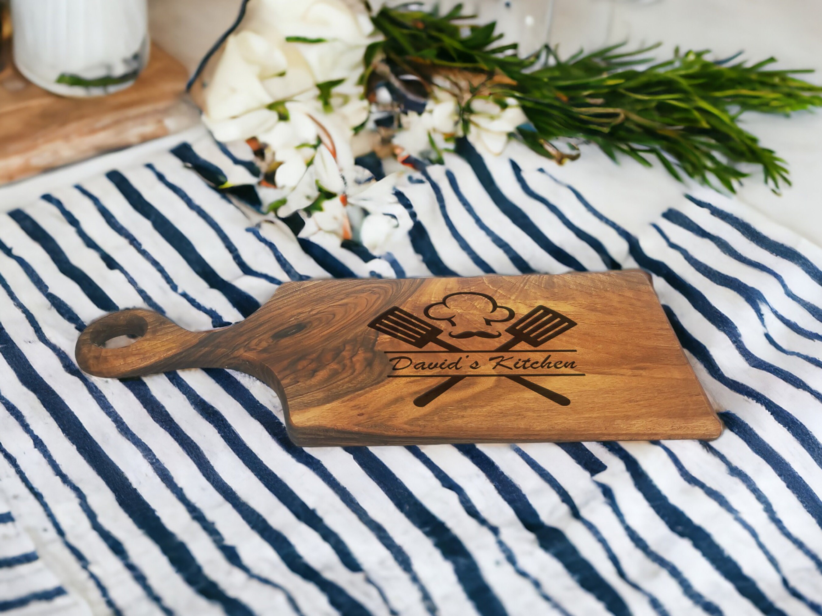 Personalized Handmade Walnut Cutting Board 