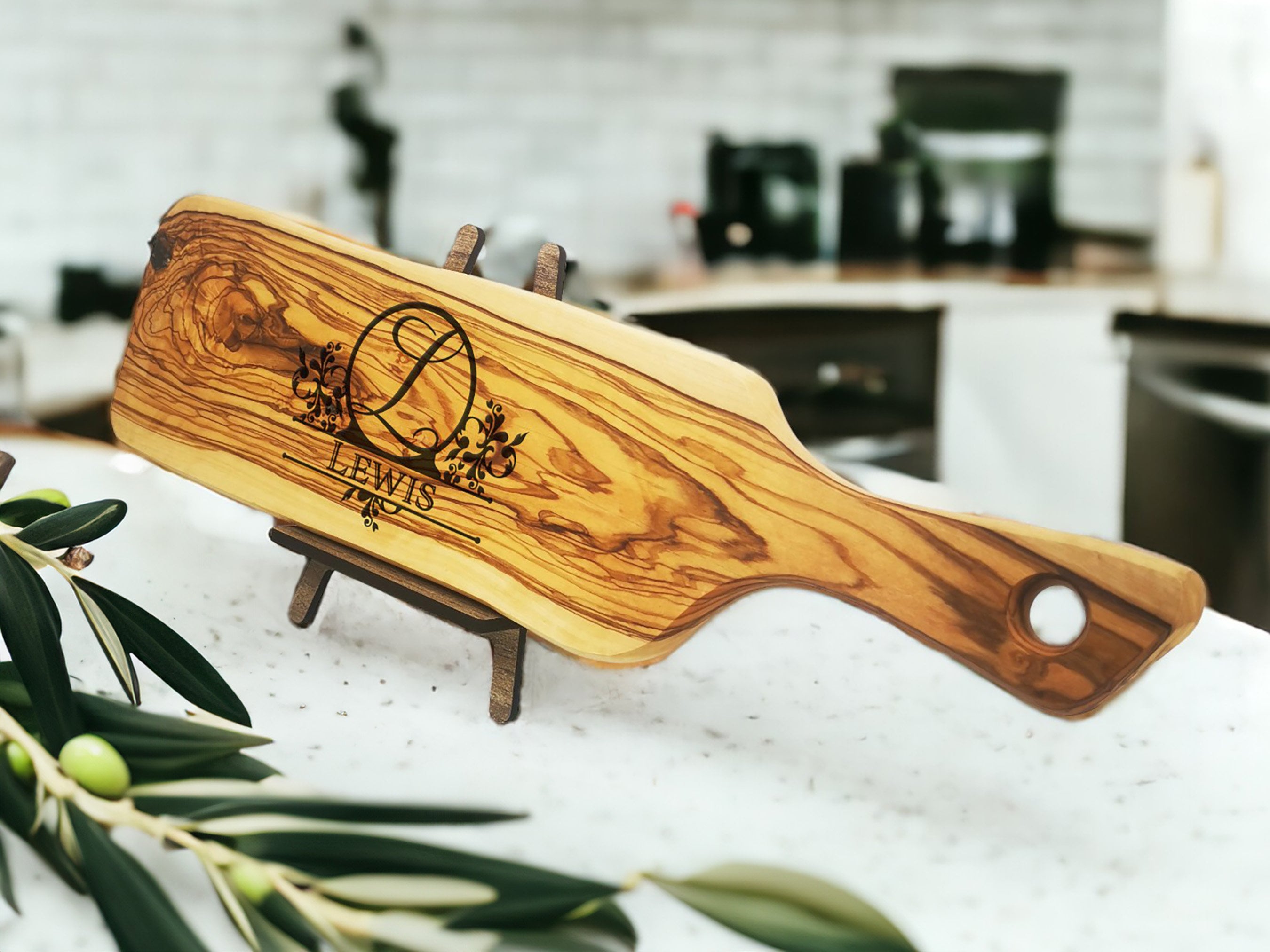 Personalized Olive Wood Cutting Board  