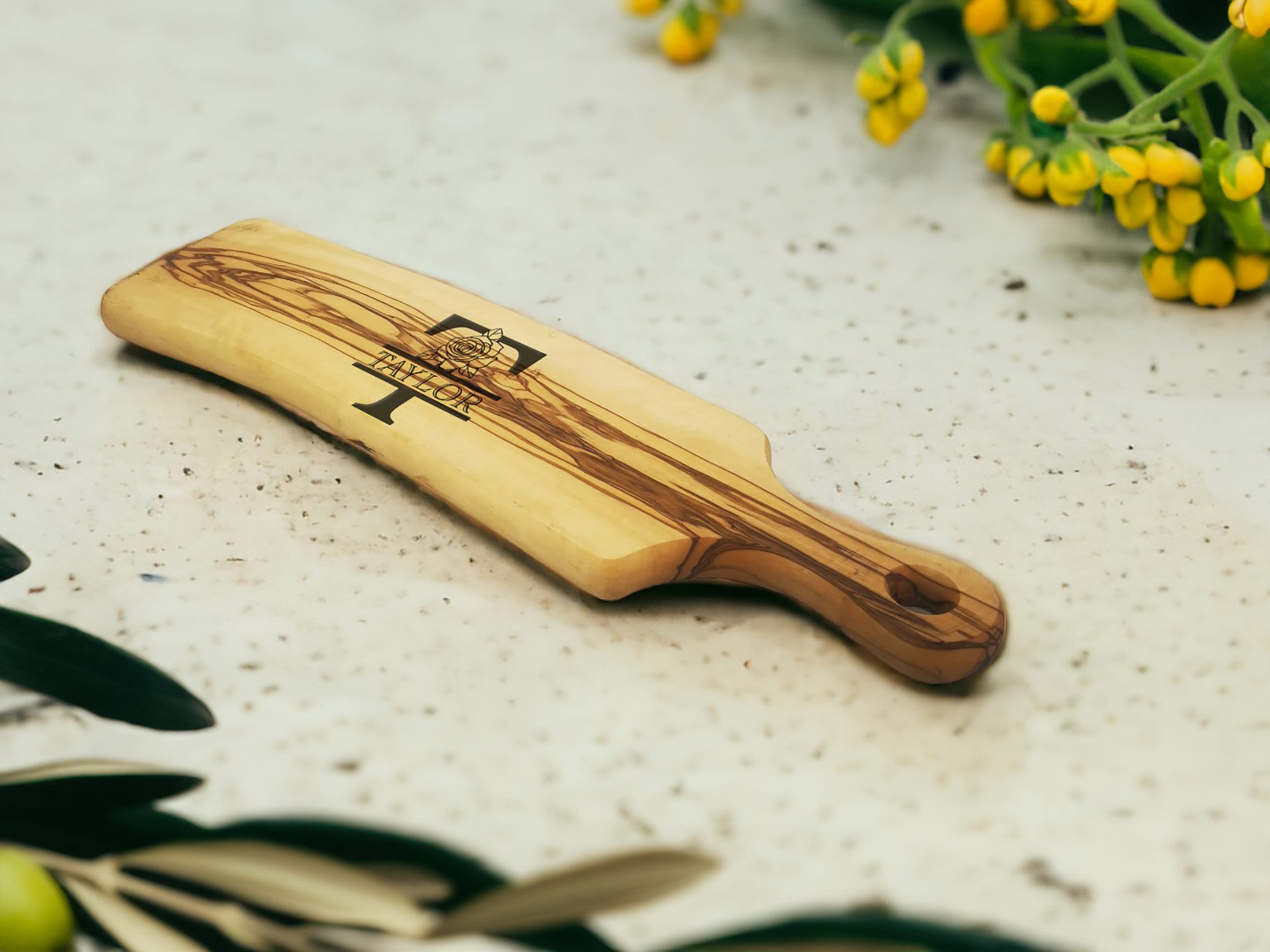 Customized Engraved Olive Wood Cheese Board