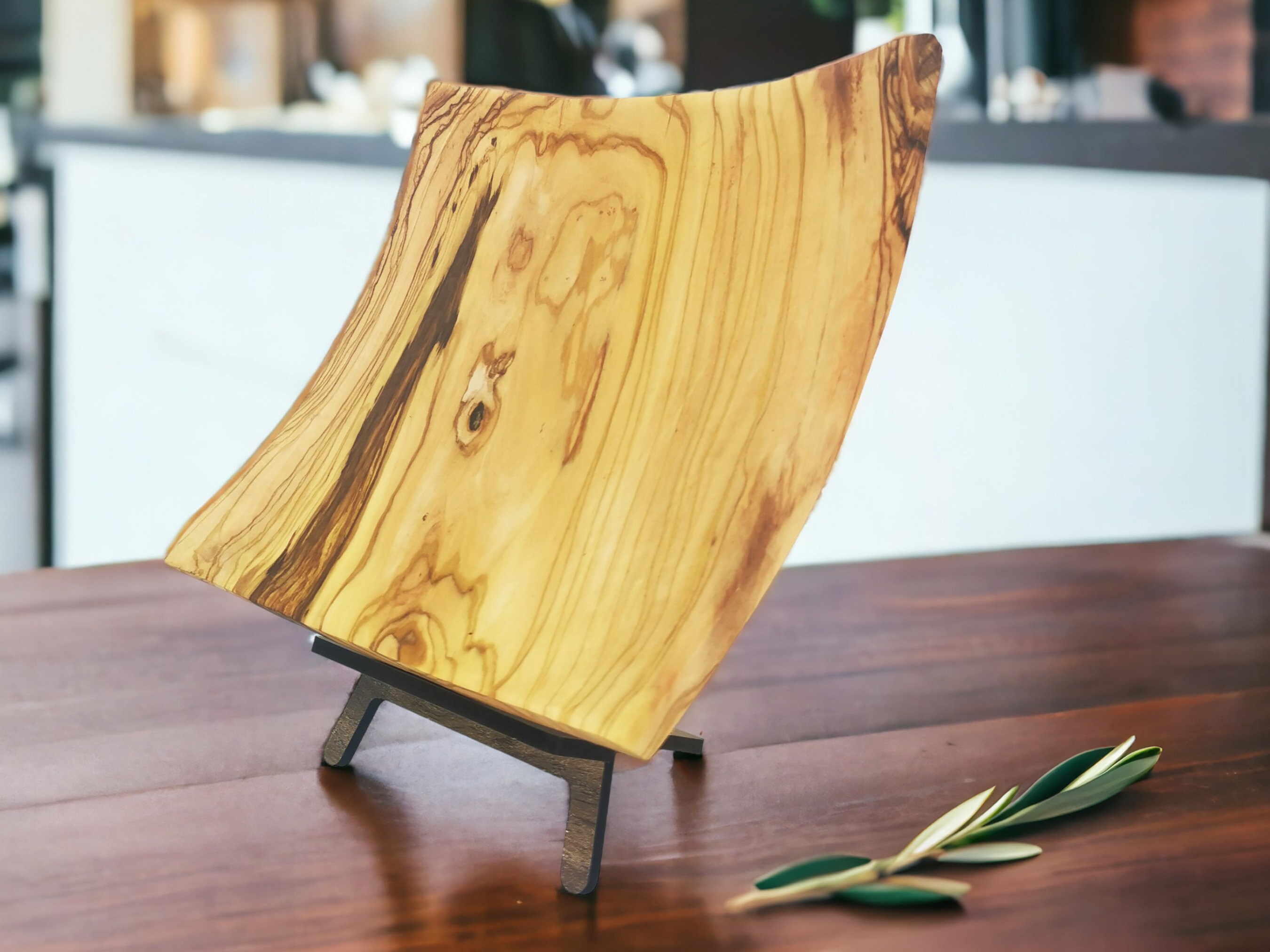 Personalized Hand Carved Olive Wood Square Plates 