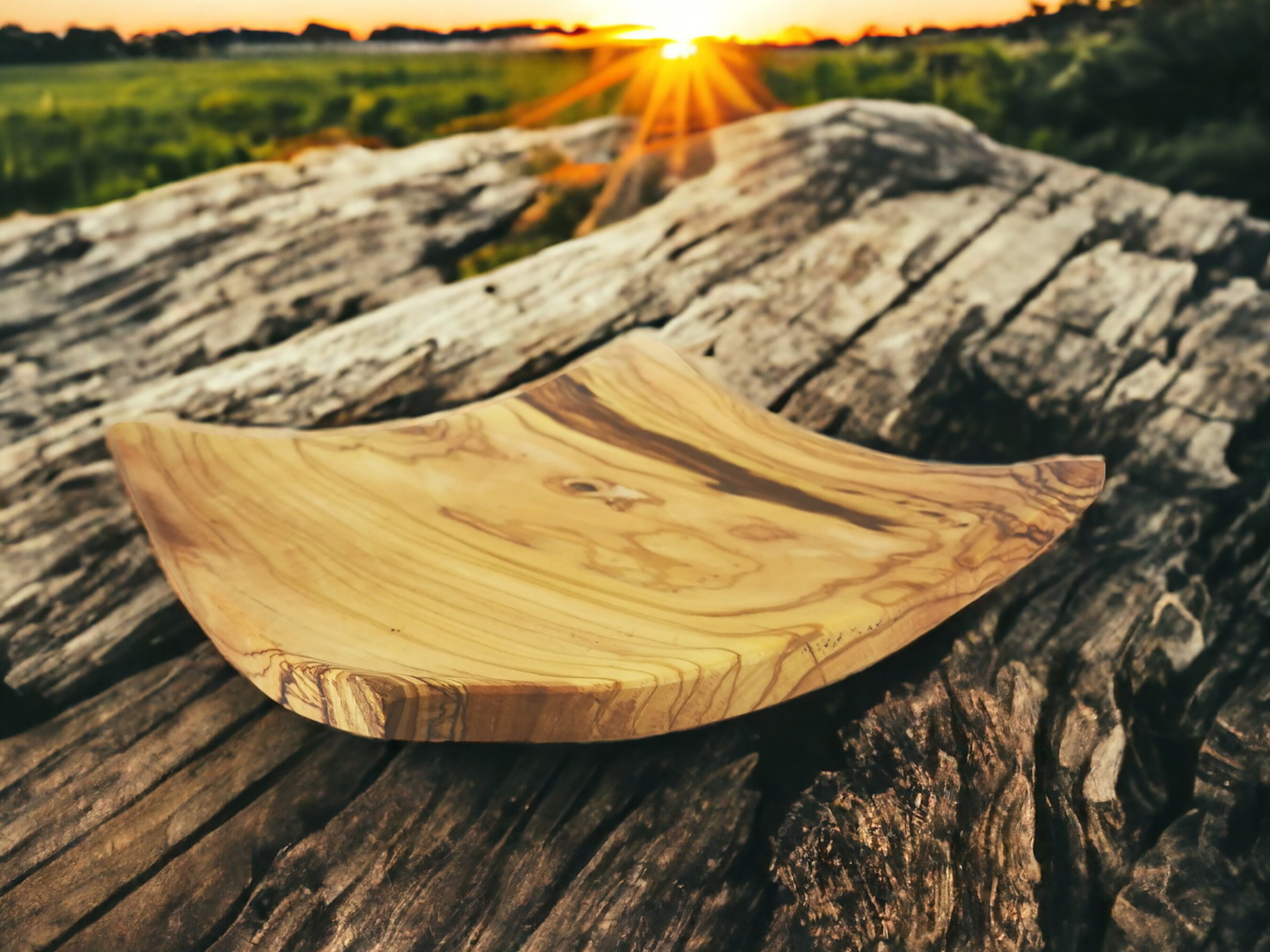 Personalized Hand Carved Olive Wood Square Plates 