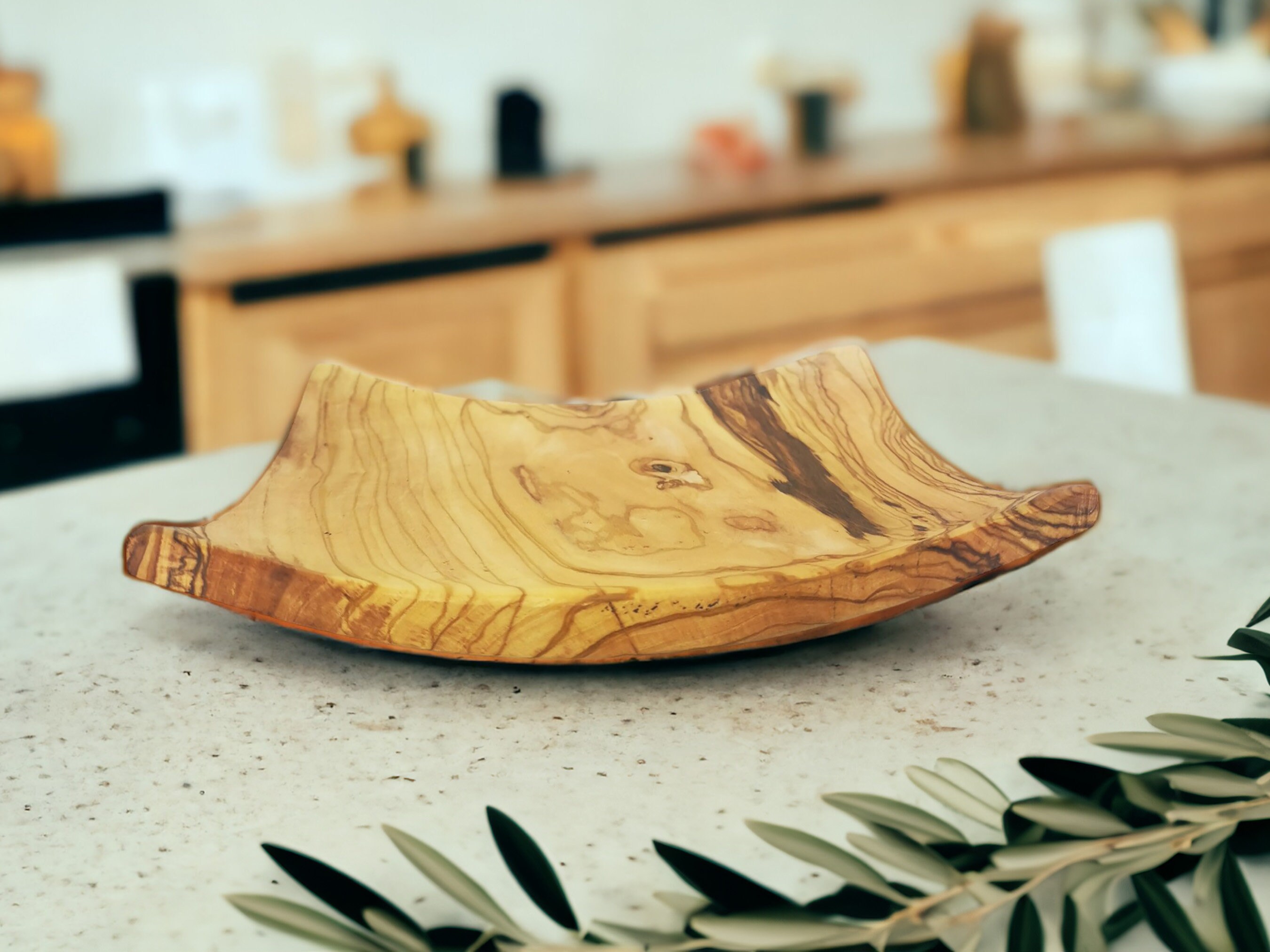 Personalized Hand Carved Olive Wood Square Plates 