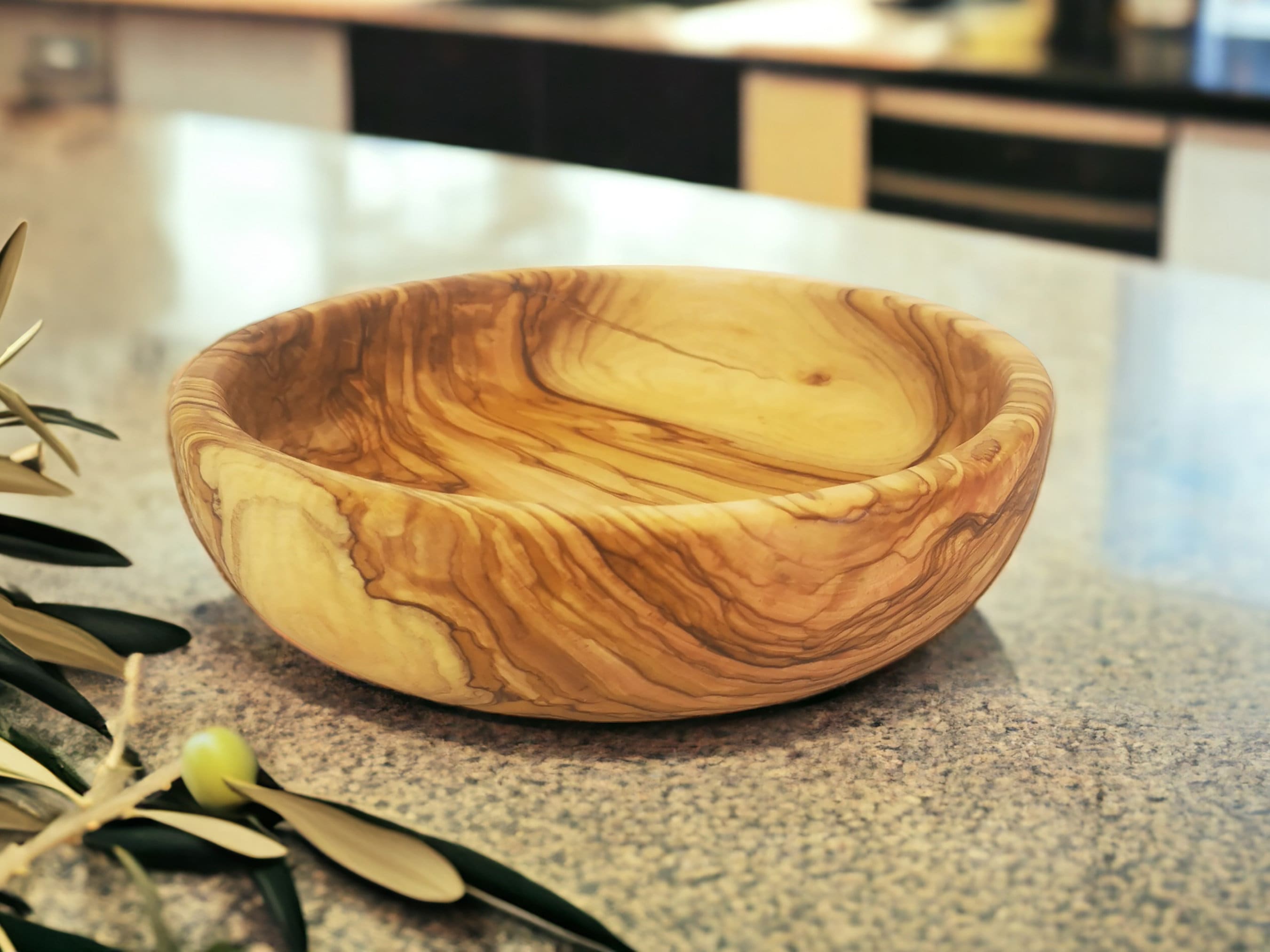 Personalized Hand Carved Olive Wood Bowl 