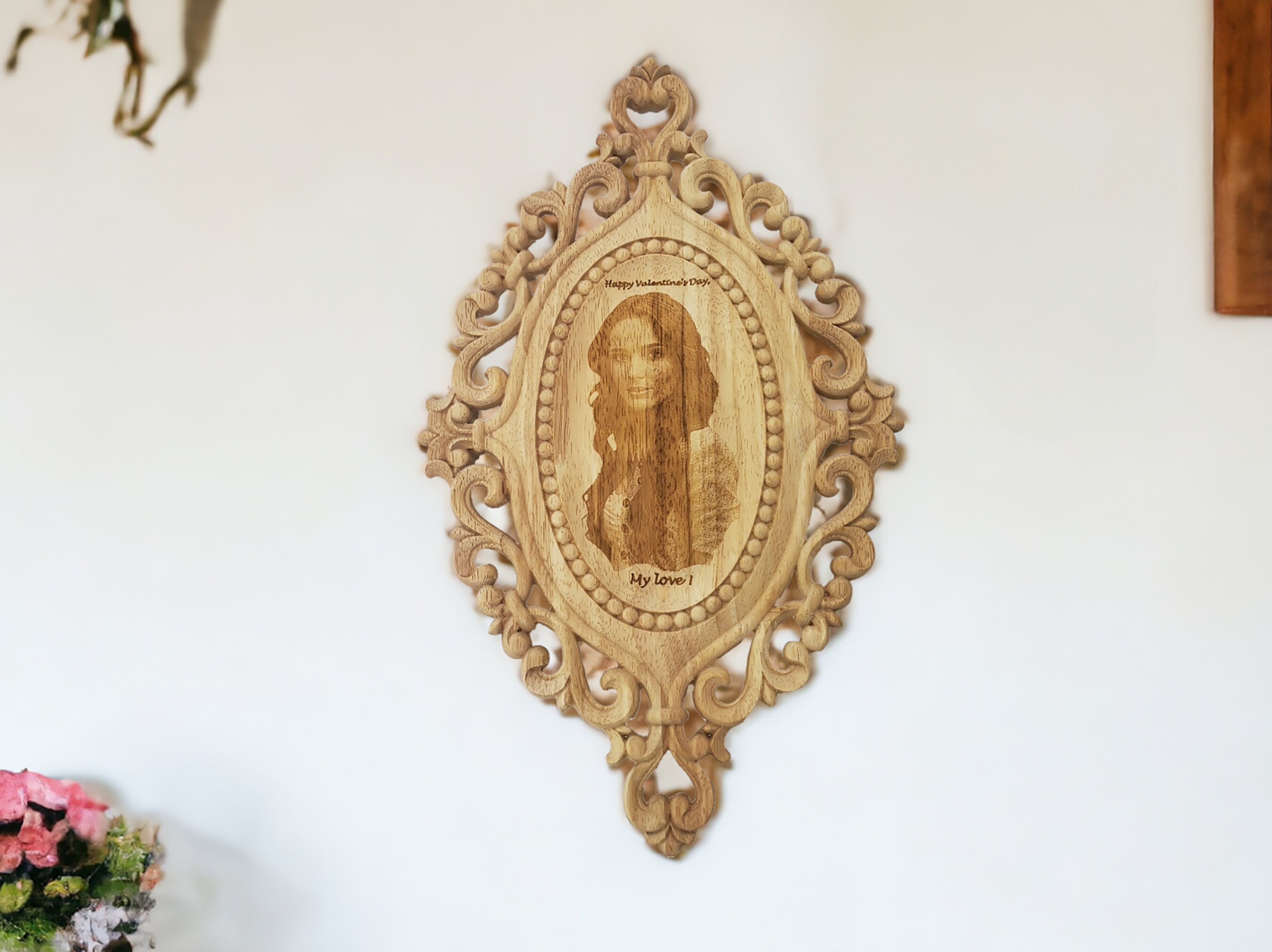 Personalized Photo Engraved Wood Plaque, 