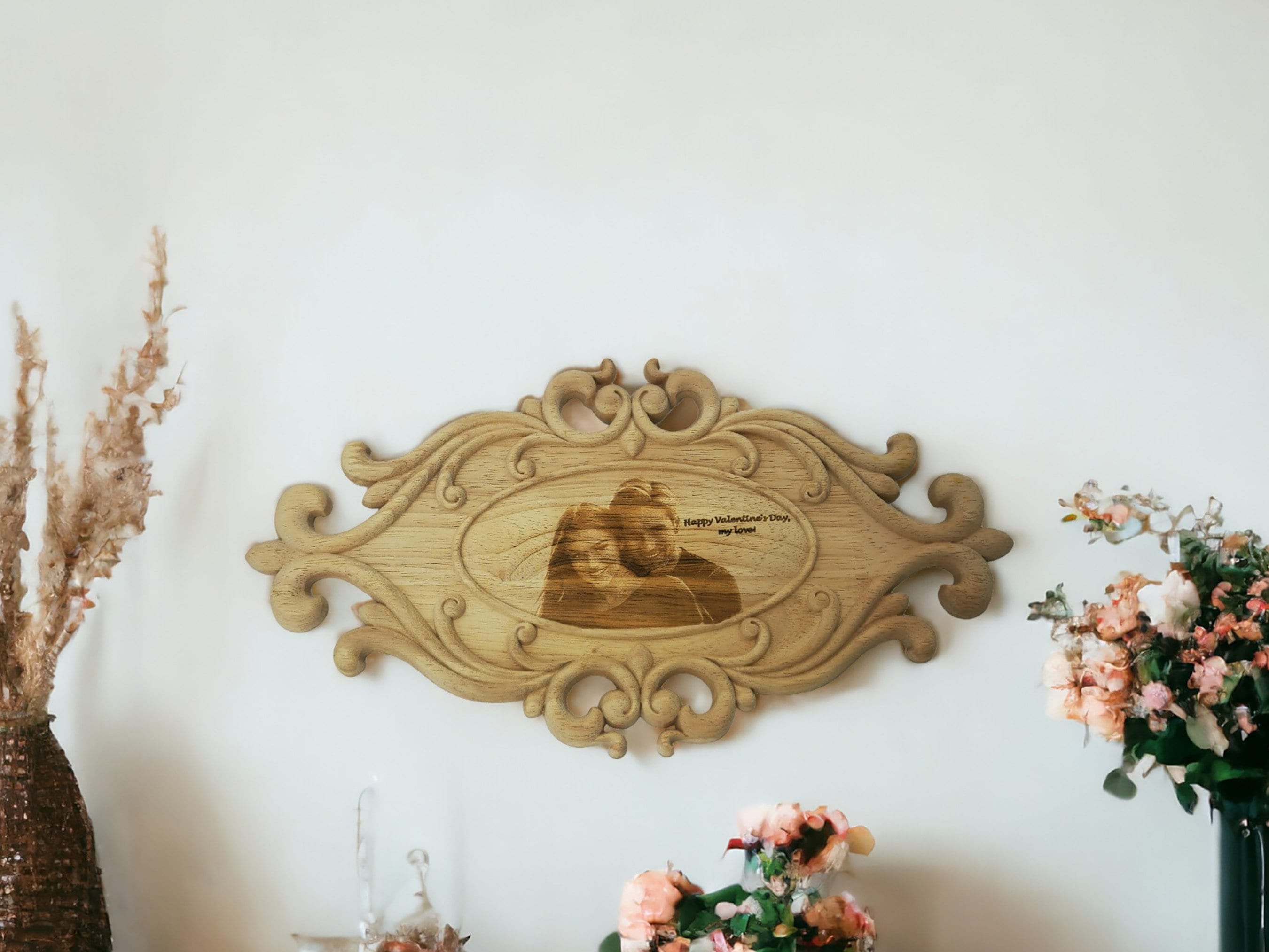 Valentine’s Day Wooden Photo Etching