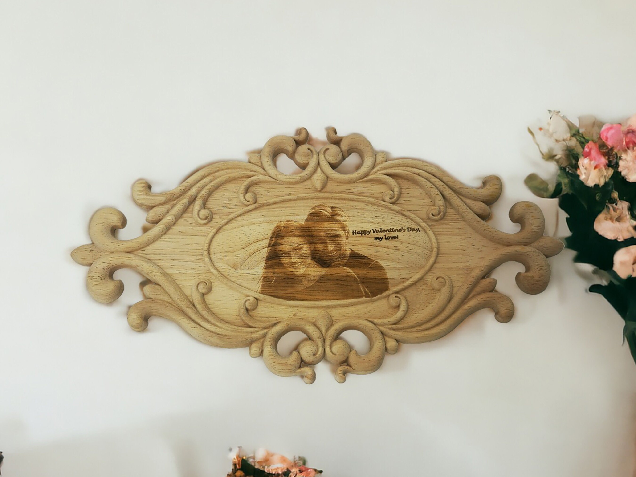 Valentine’s Day Wooden Photo Etching