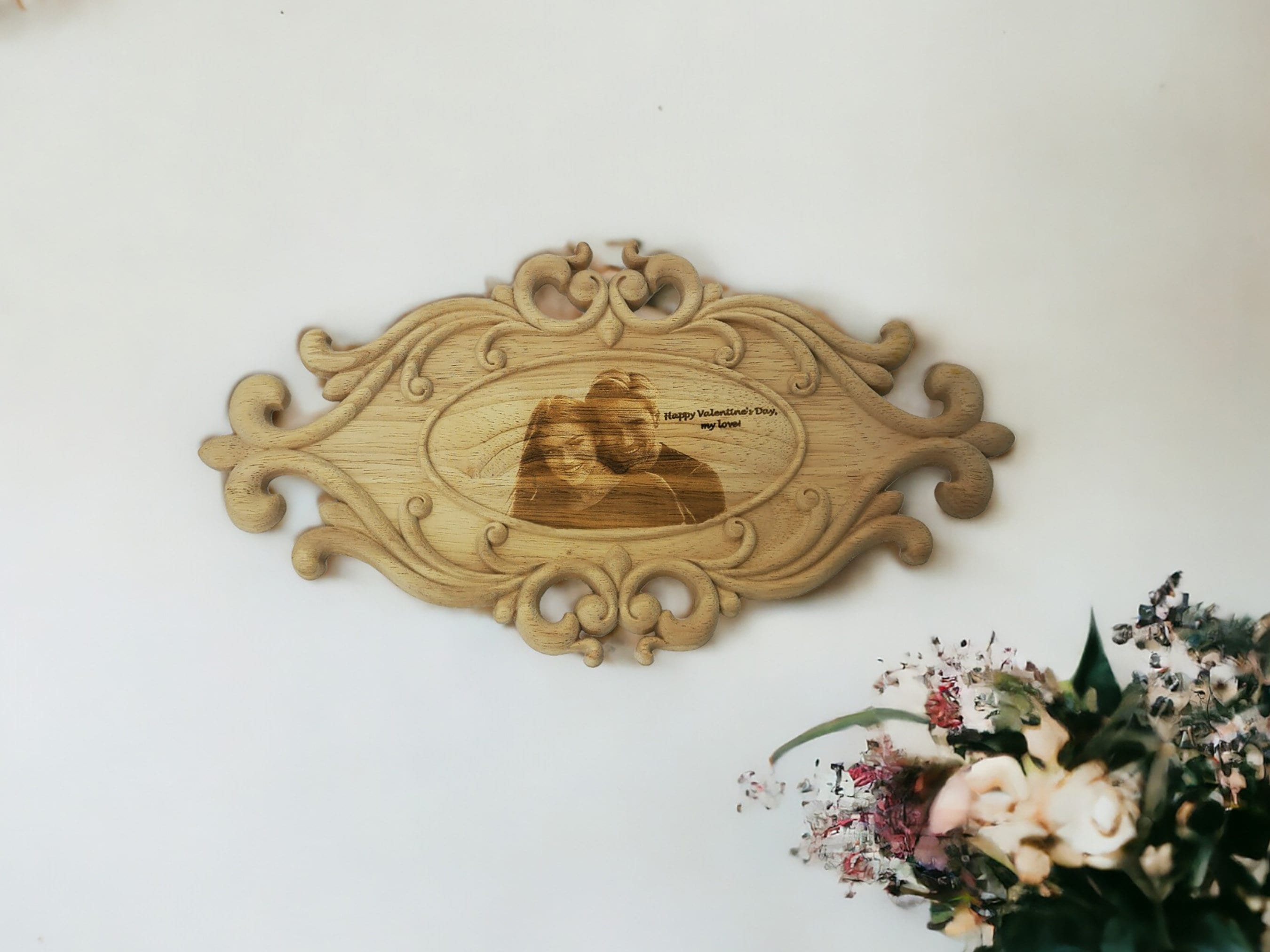 Valentine’s Day Wooden Photo Etching